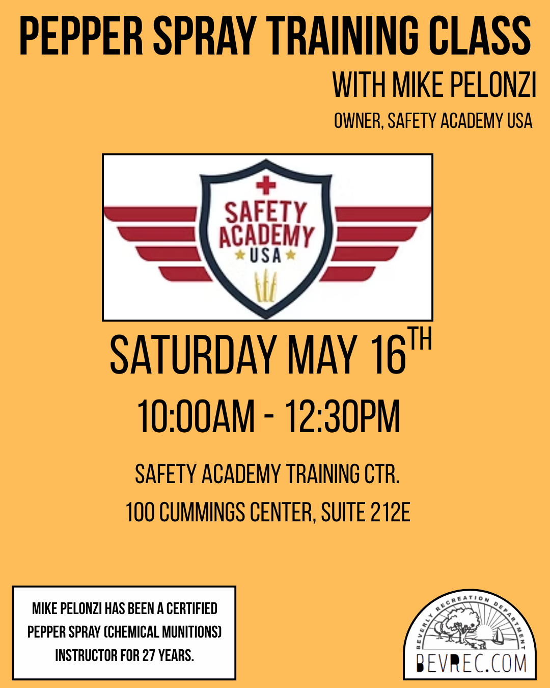 Pepper Spray Training with Safety Academy — Beverly Recreation Department