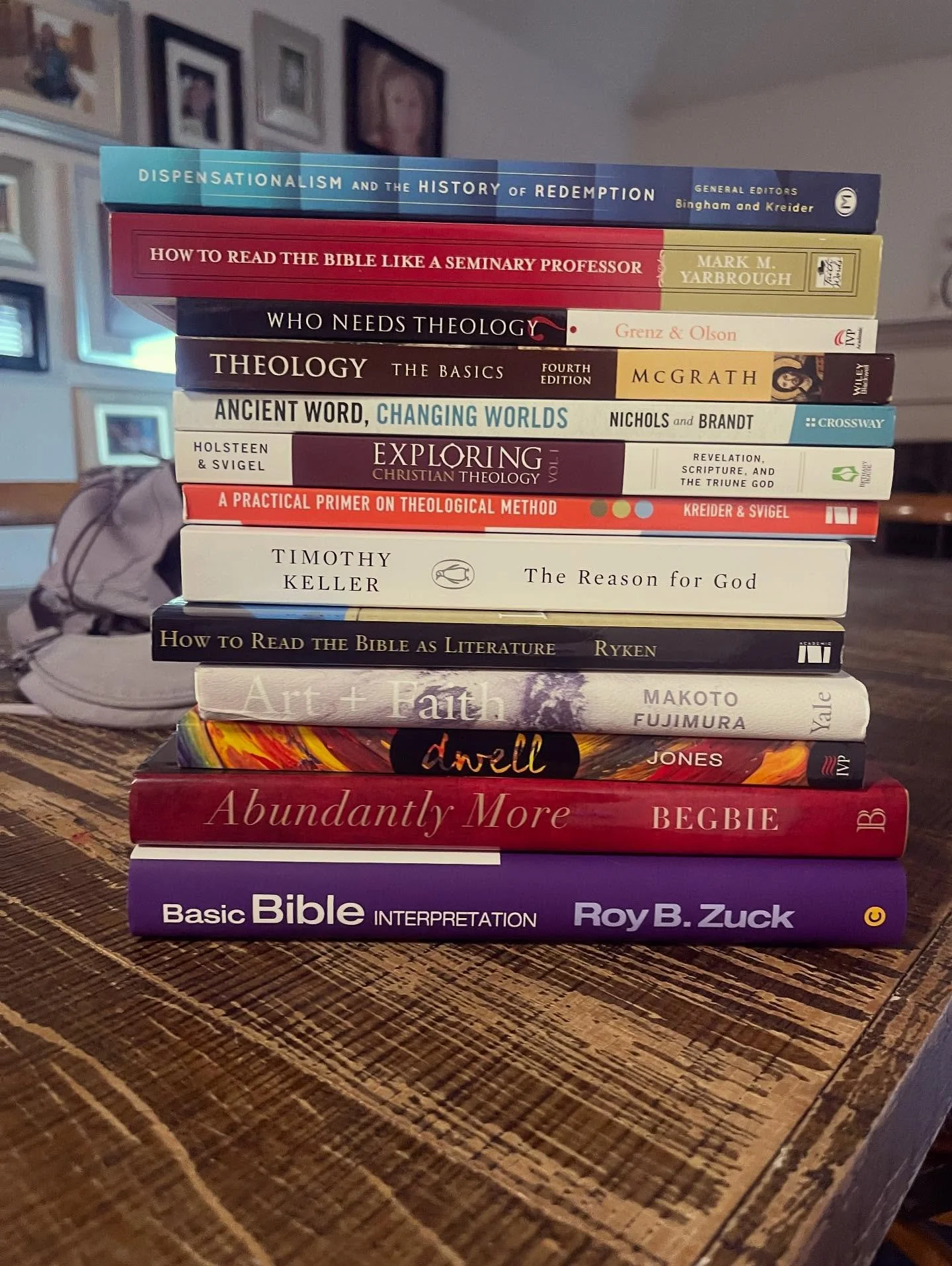 And so it begins&hellip;came home from the @dallasseminary bookstore with this haul for my next few classes.

Intimidated? A little. Excited? A lot!

Biggest fear&hellip;it&rsquo;s not these books&hellip;.it&rsquo;s driving to the city every week 🤣
