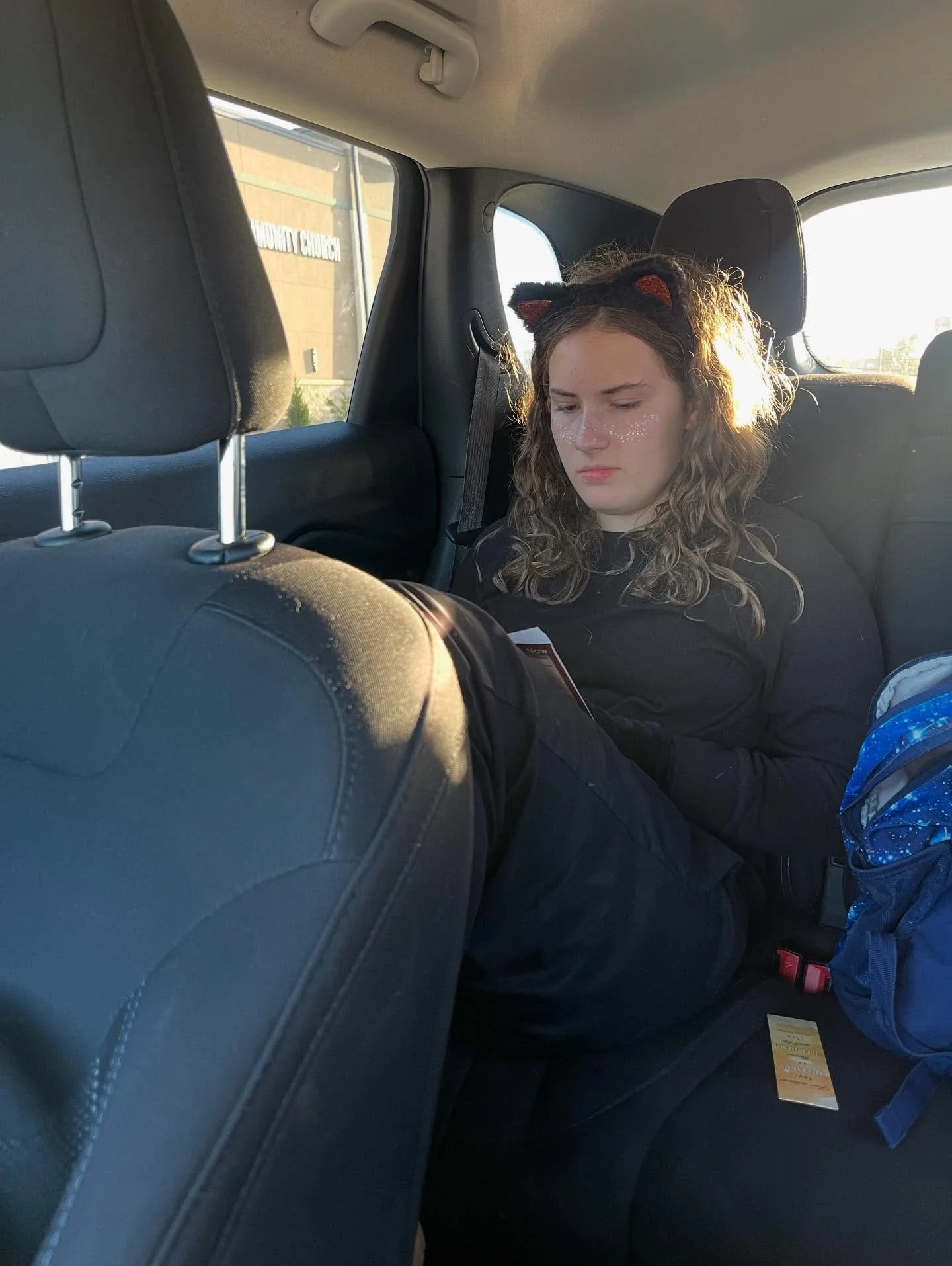 From a slow homeschool day to hours at play practice, to the church parking lot to cram in the CS Lewis biography before a costume party at youth night&hellip;been a busy day with loooottsss of driving. Every time I smite the miles and hours in the c