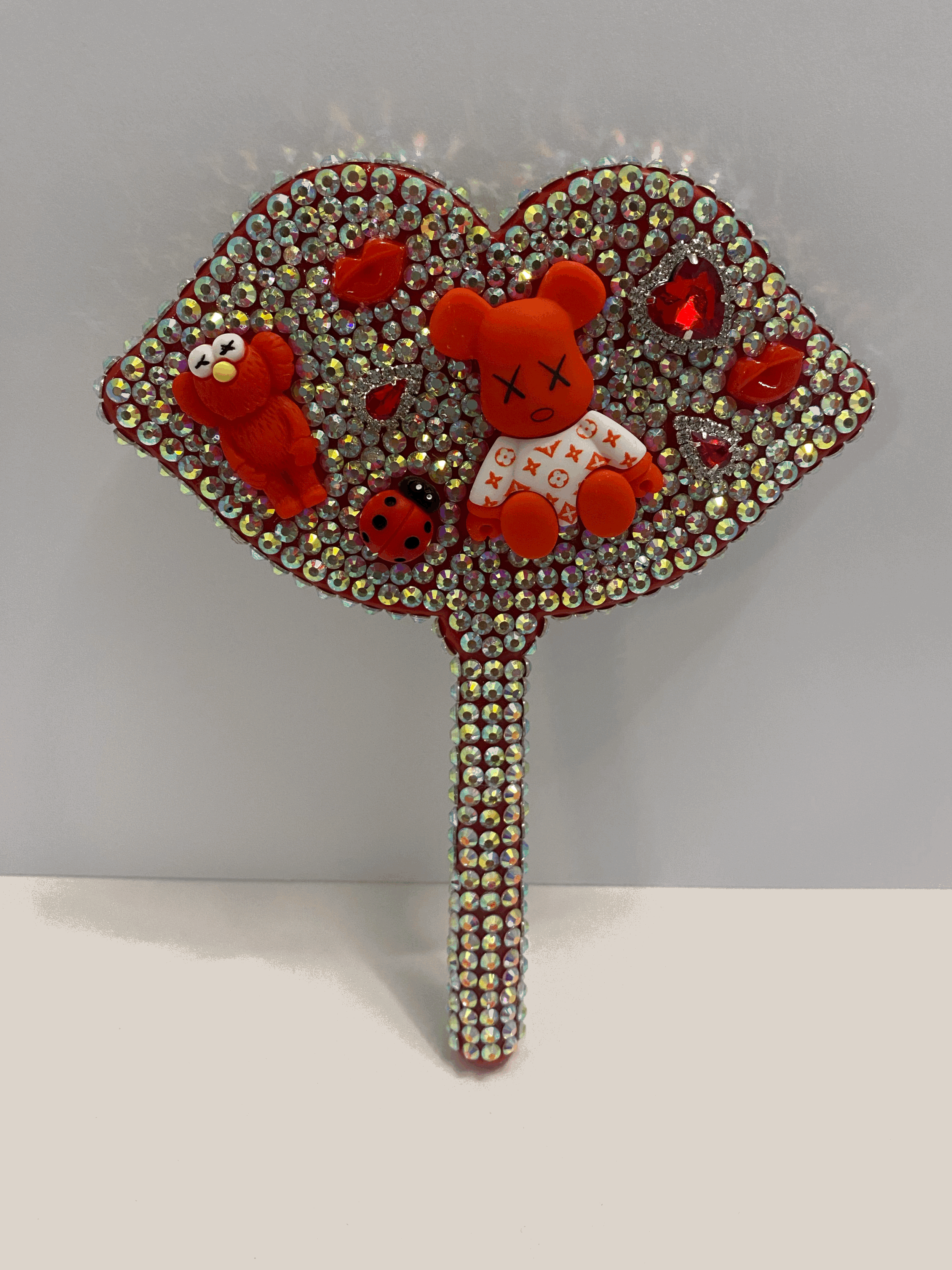 Mini Bling Lip Junk Mirror (Red)