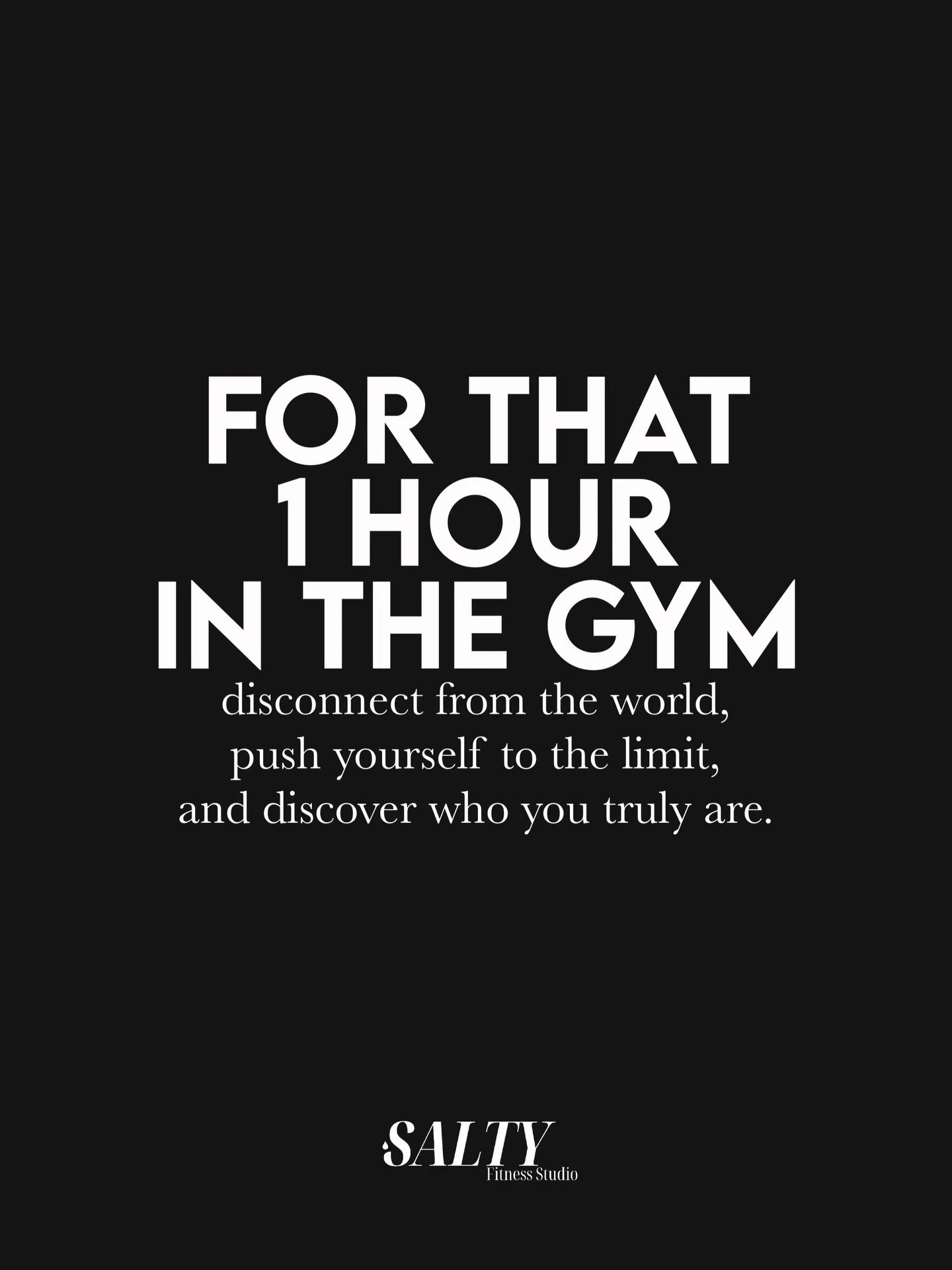 That hour isn&rsquo;t just a workout. It&rsquo;s where the noise fades, the work begins, and you meet the version of you that doesn&rsquo;t quit.

Come find that version of you with us at Salty. Your first class is on us!

#saltyfitnessstudio #fitnes