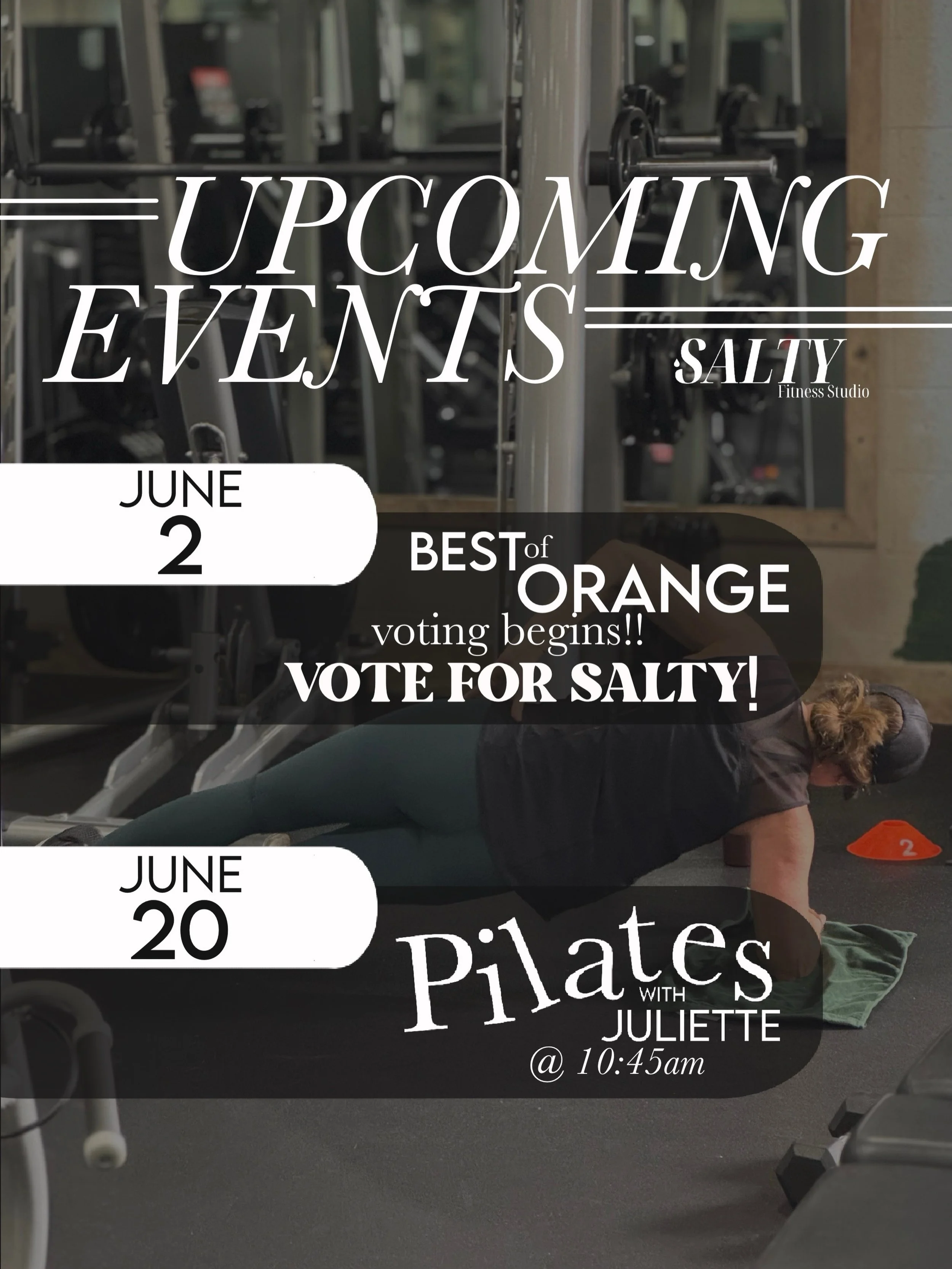 After surviving Maycember, we figured everyone could use a lighter June! We know summer schedules fill up quickly, but we&rsquo;d love to see you at Salty whenever you can make it. Looking forward to sweating with you this month!

#saltyfitnessstudio