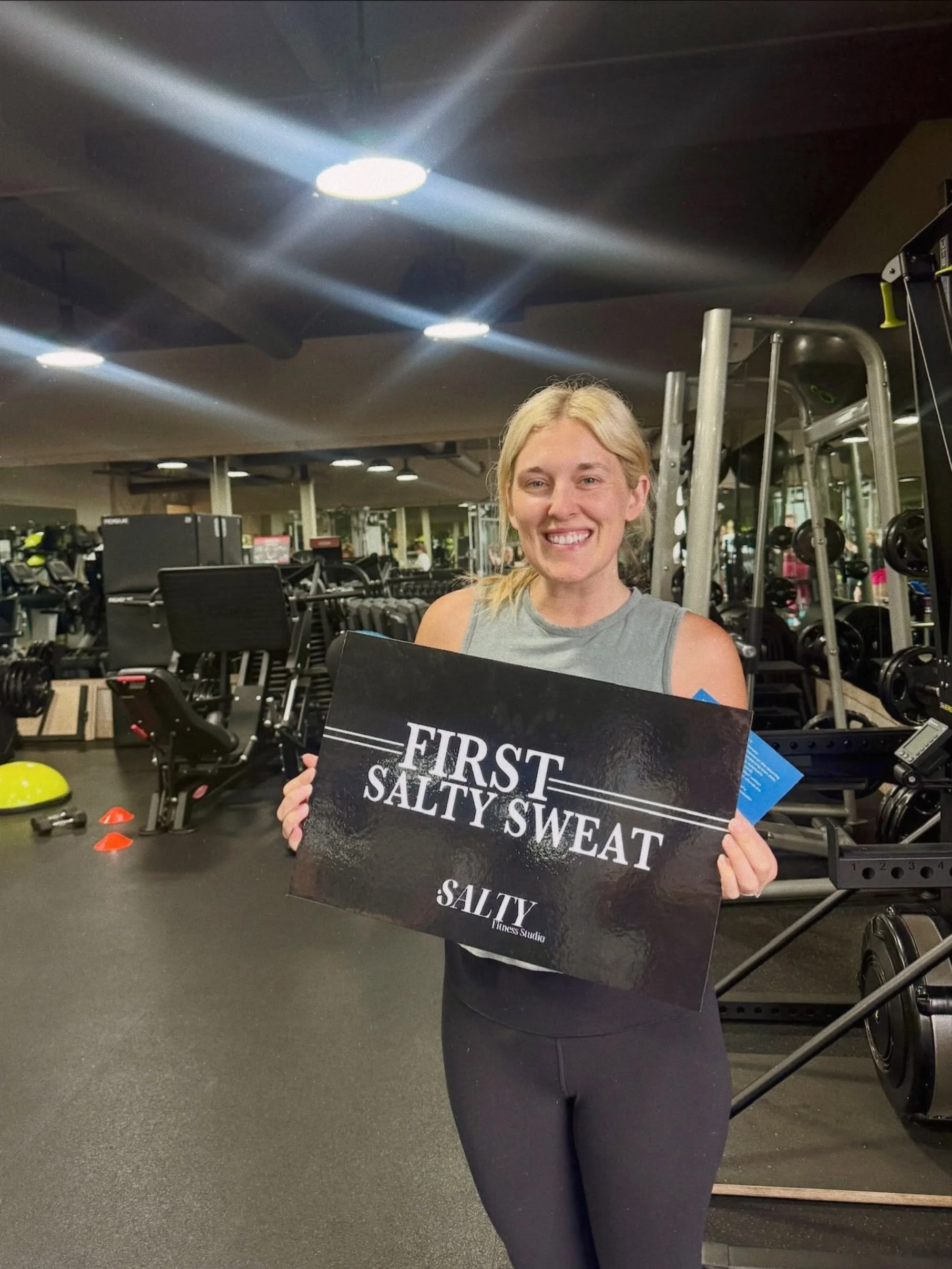 Another first Salty sweat!! 💪🏼 Welcome to Salty, Kasandra! We are sooo excited that you have joined our fitness fam! 

#saltyfitnessstudio #saltyfitnessfam #orangecountygym #ocgym #femalefitness