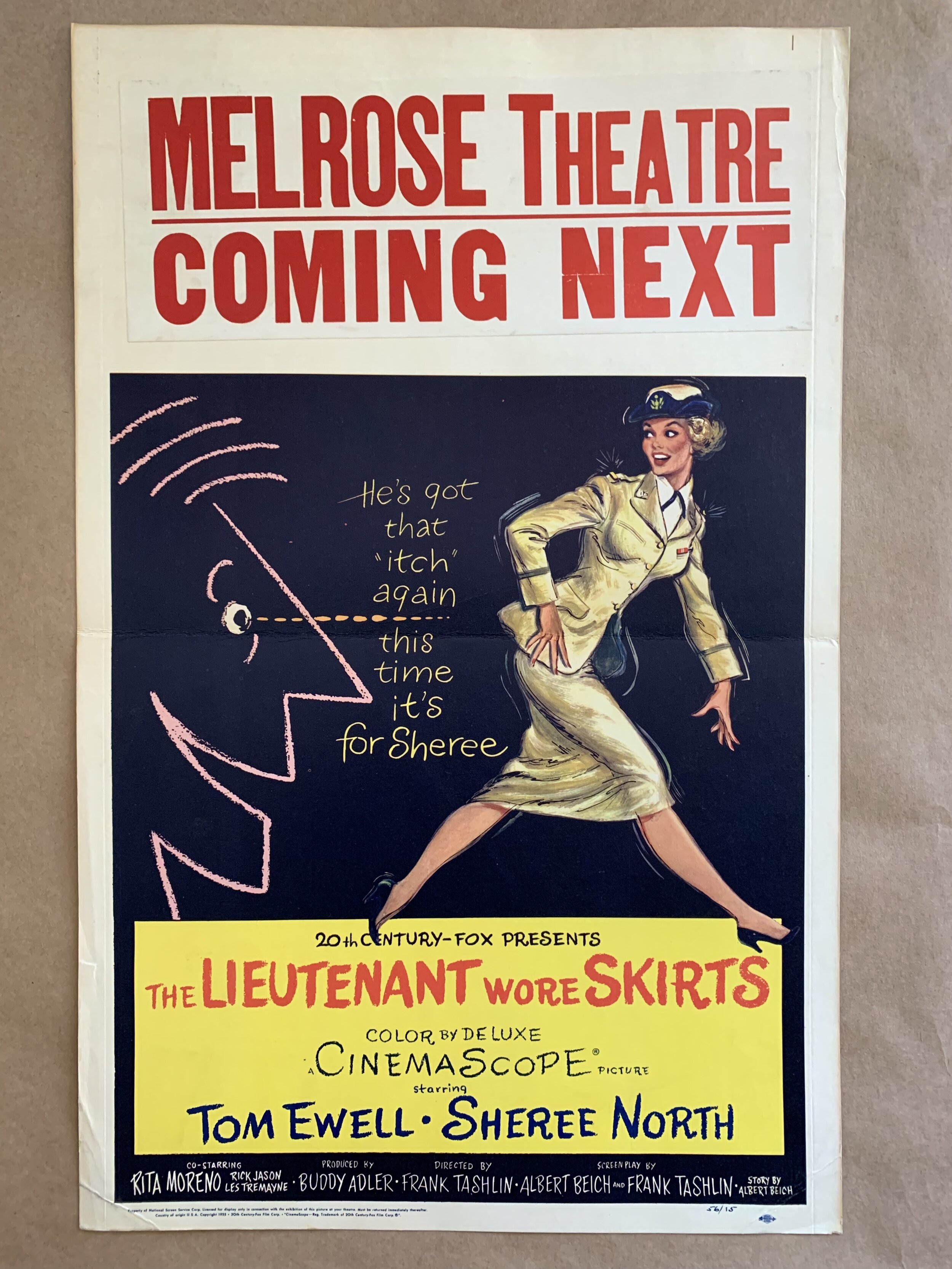 LIEUTENANT WORE SKIRTS (1955) Original Vintage Theatrical Window Card Movie Poster Ferocious Posters
