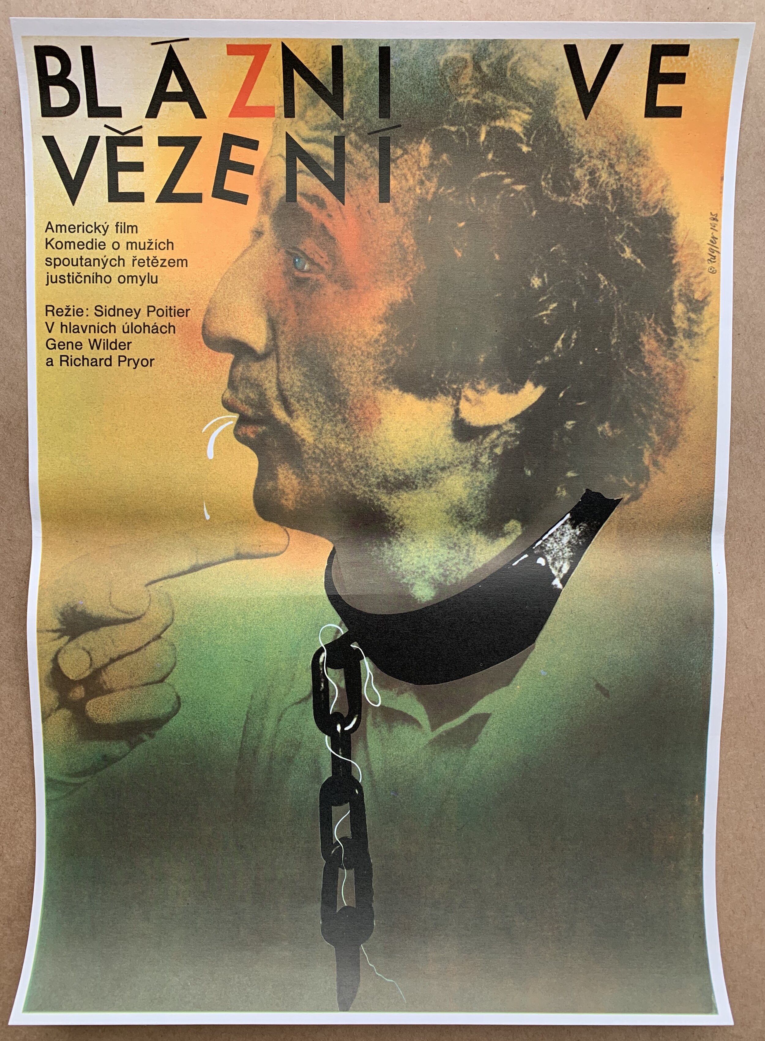 STIR CRAZY Original Czech Republic 1985 Movie Poster Gene Wilder Comedy Ferocious Posters & Art