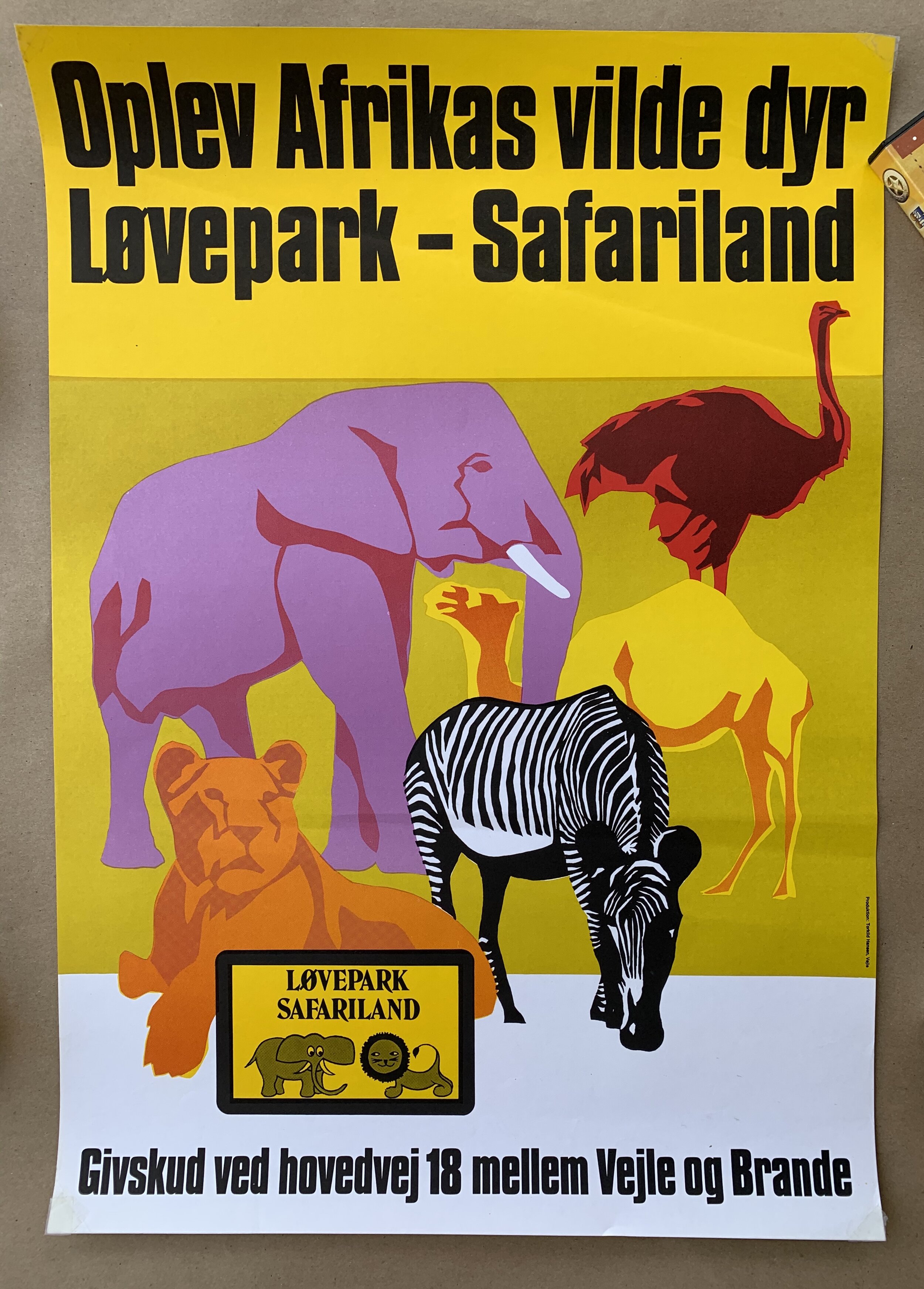LOVEPARK SAFARILAND - DANISH ANIMAL PARK ADVERTISING POSTER (1980's) Ferocious Posters and Art