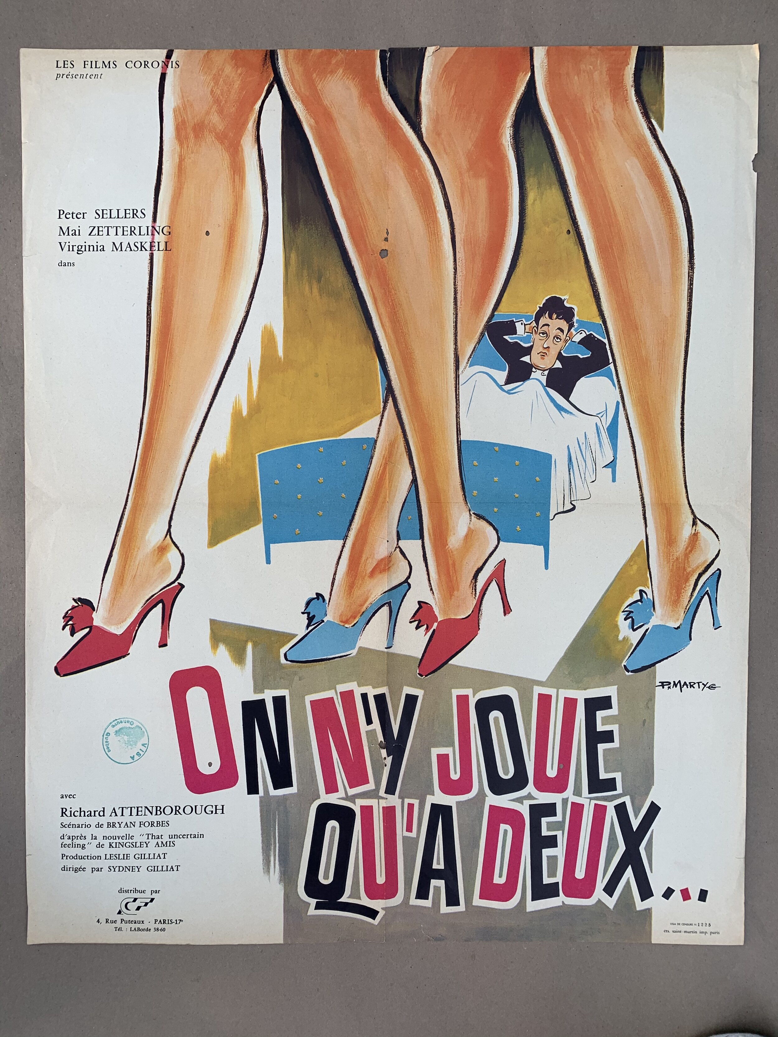 ONLY TWO CAN PLAY - Original Vintage French Theatrical Folded Affiche Movie Posters