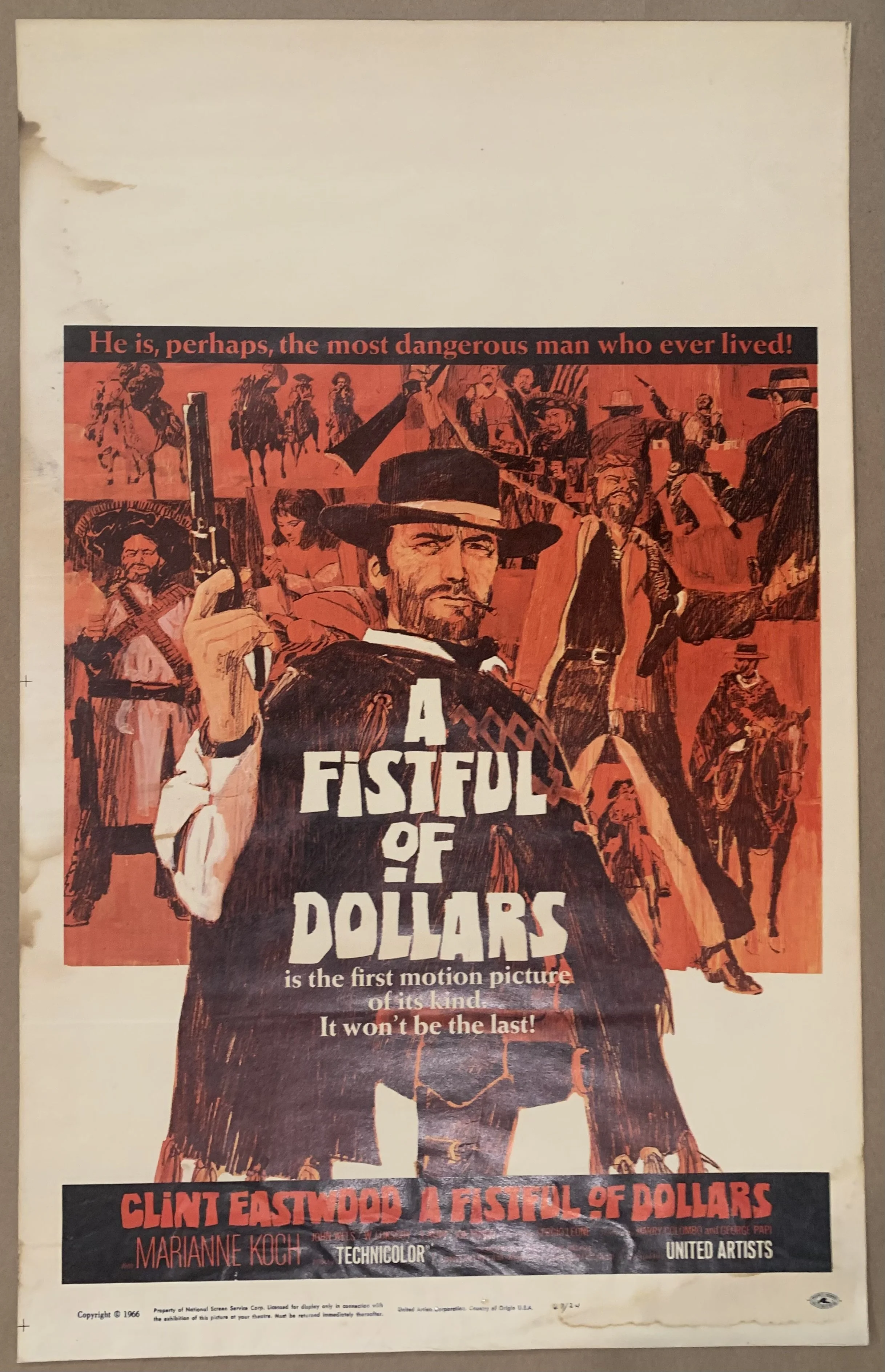 A FISTFUL OF DOLLARS original window card