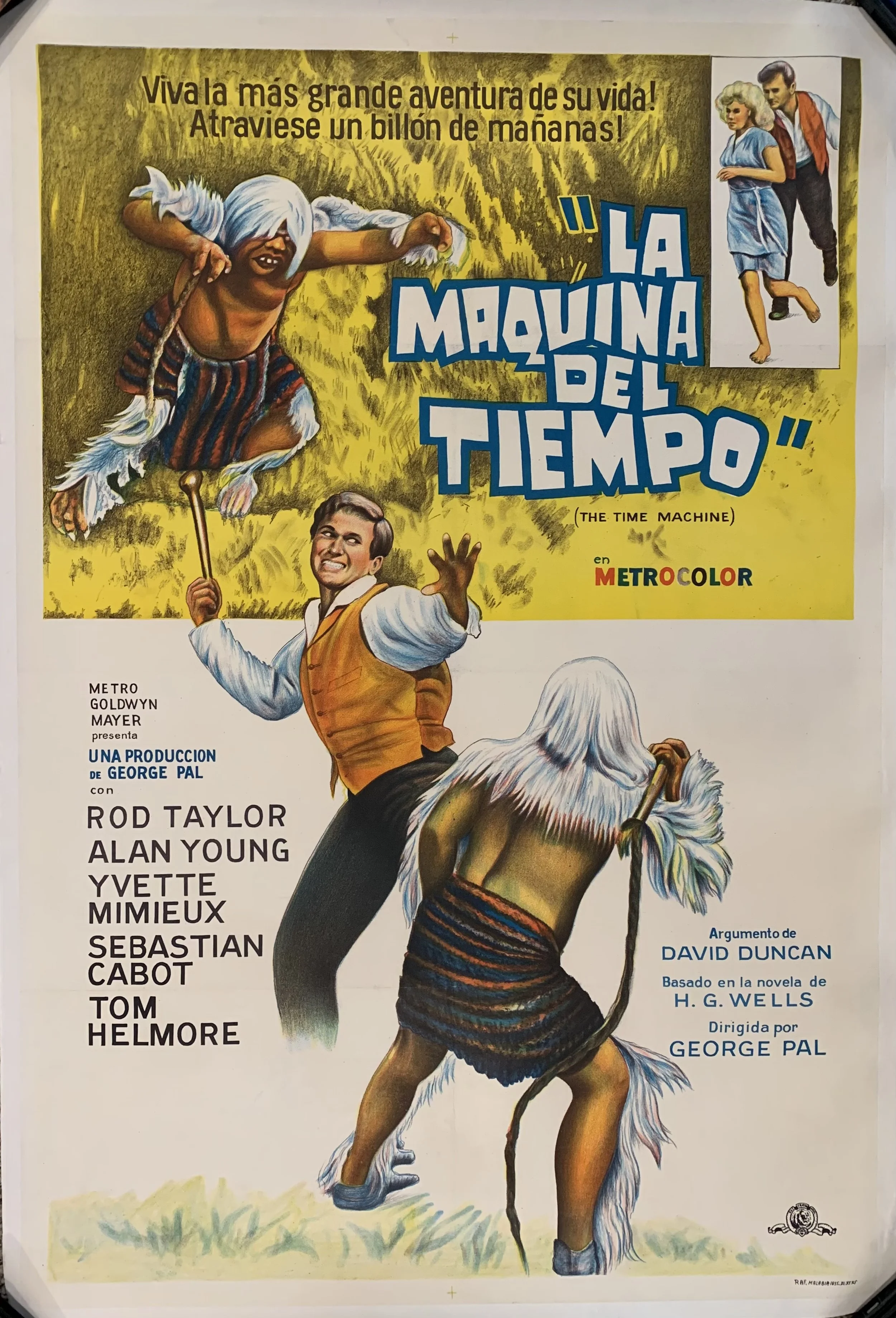Linenbacked Argentinean R1960s THE TIME MACHINE theatrical re-release movie poster