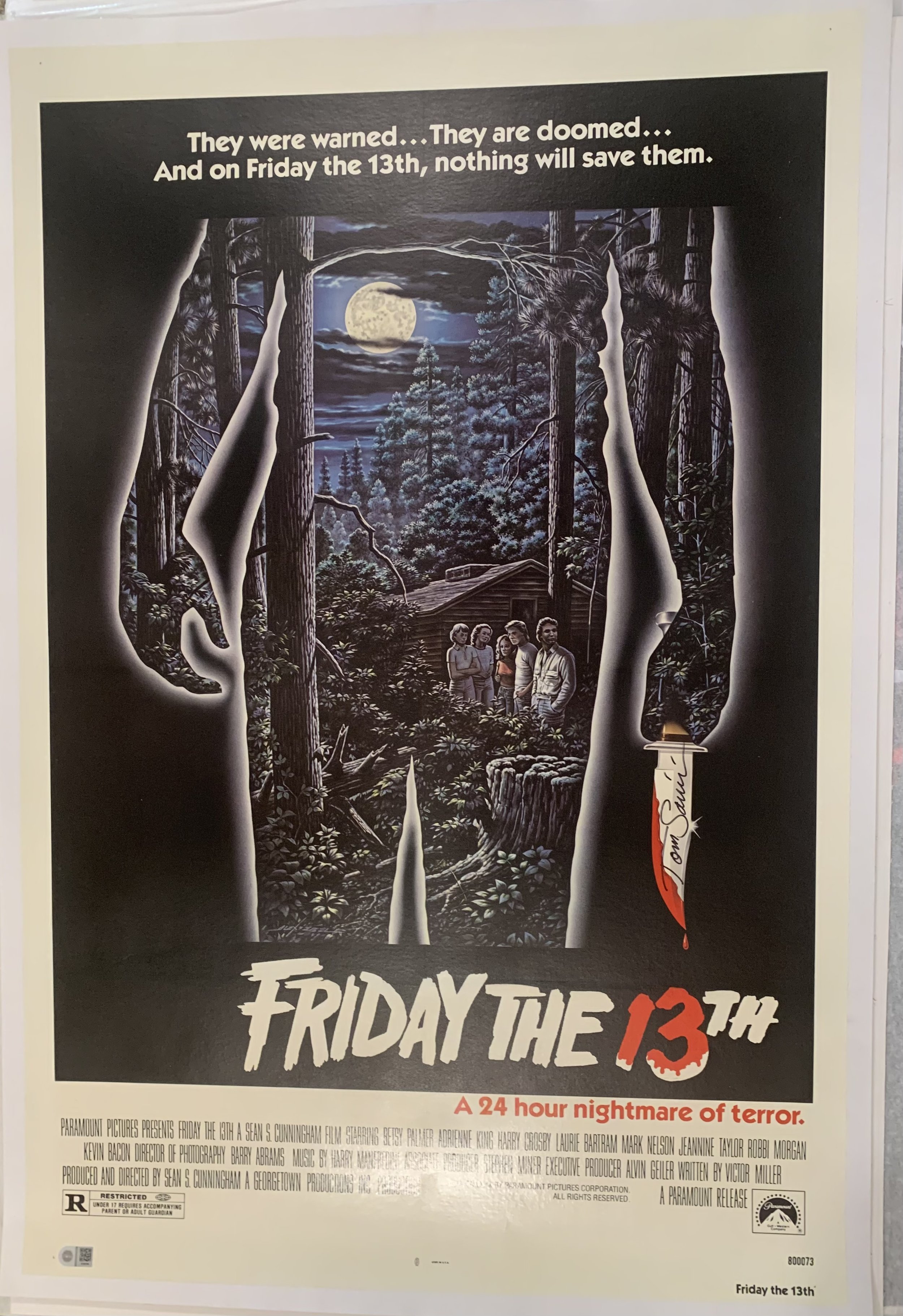 FRIDAY THE 13TH (1980) Linenbacked Original Vintage Theatrical One-Sheet Movie Poster Classic Horror Ferocious Posters