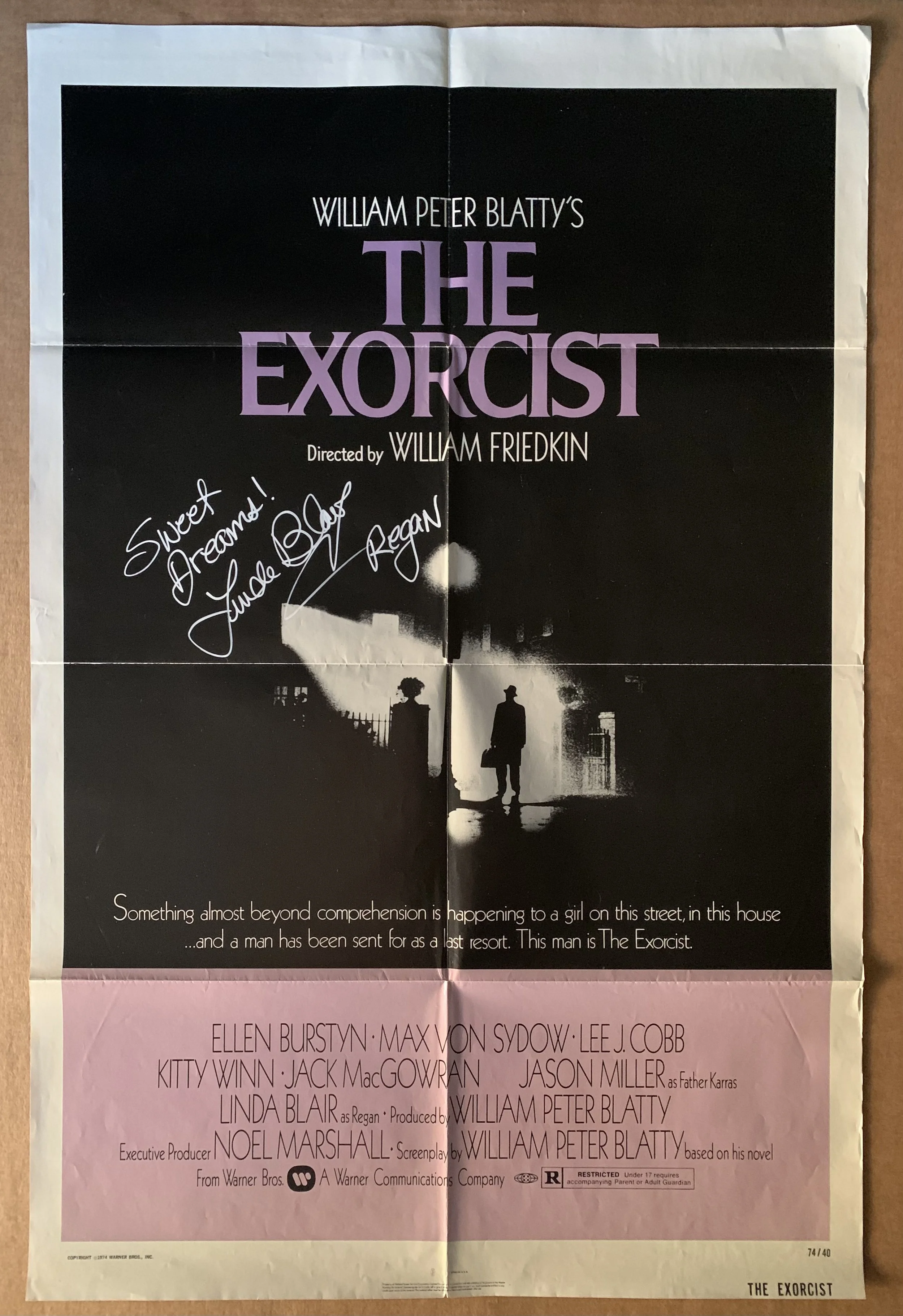 THE EXORCIST autographed one-sheet