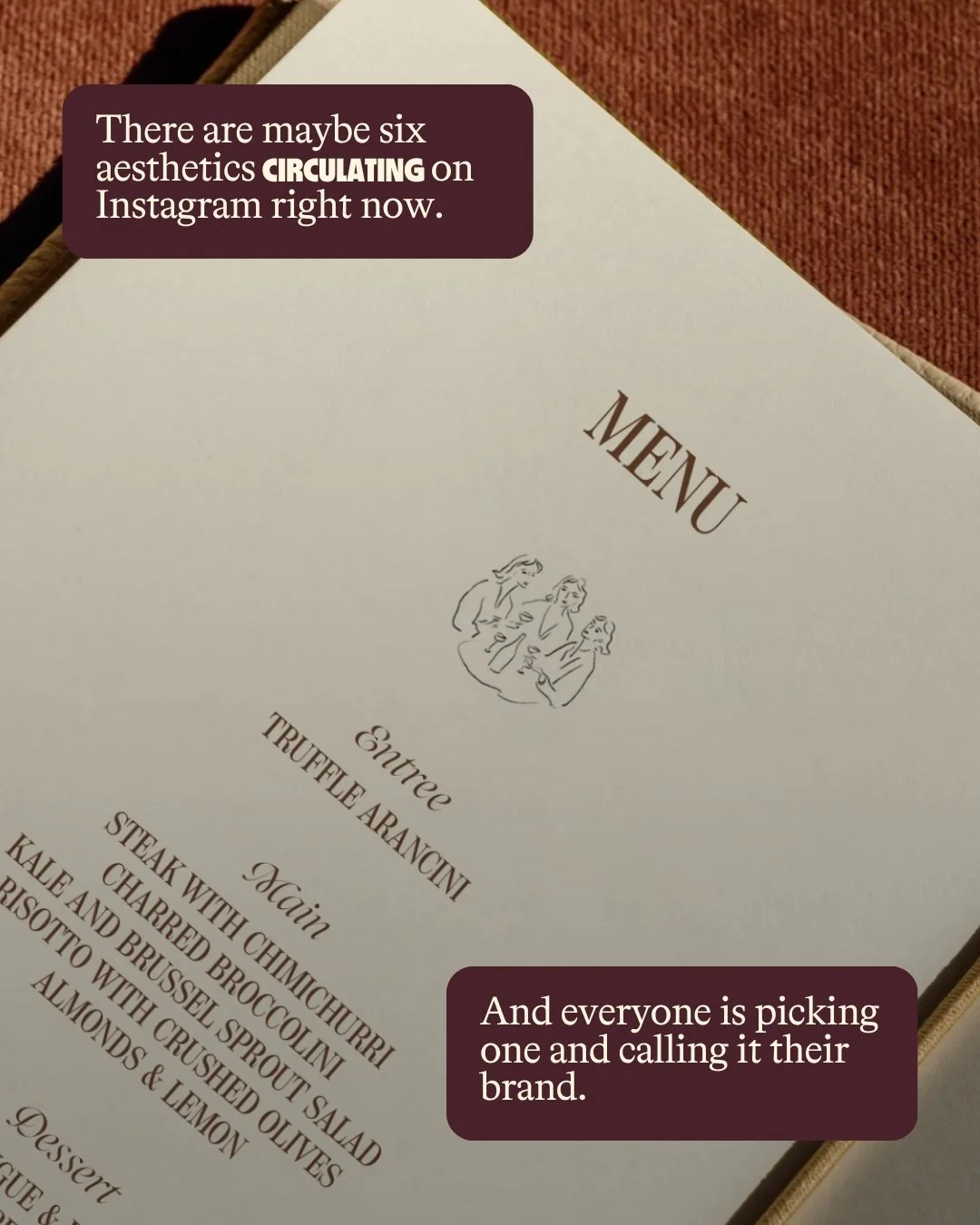 Hot take from your brand designer: picking an aesthetic off Pinterest and calling it your brand is the equivalent of wearing someone else's clothes and wondering why nothing fits.

The brands that stop you mid-scroll? Built from a POV, not a mood boa