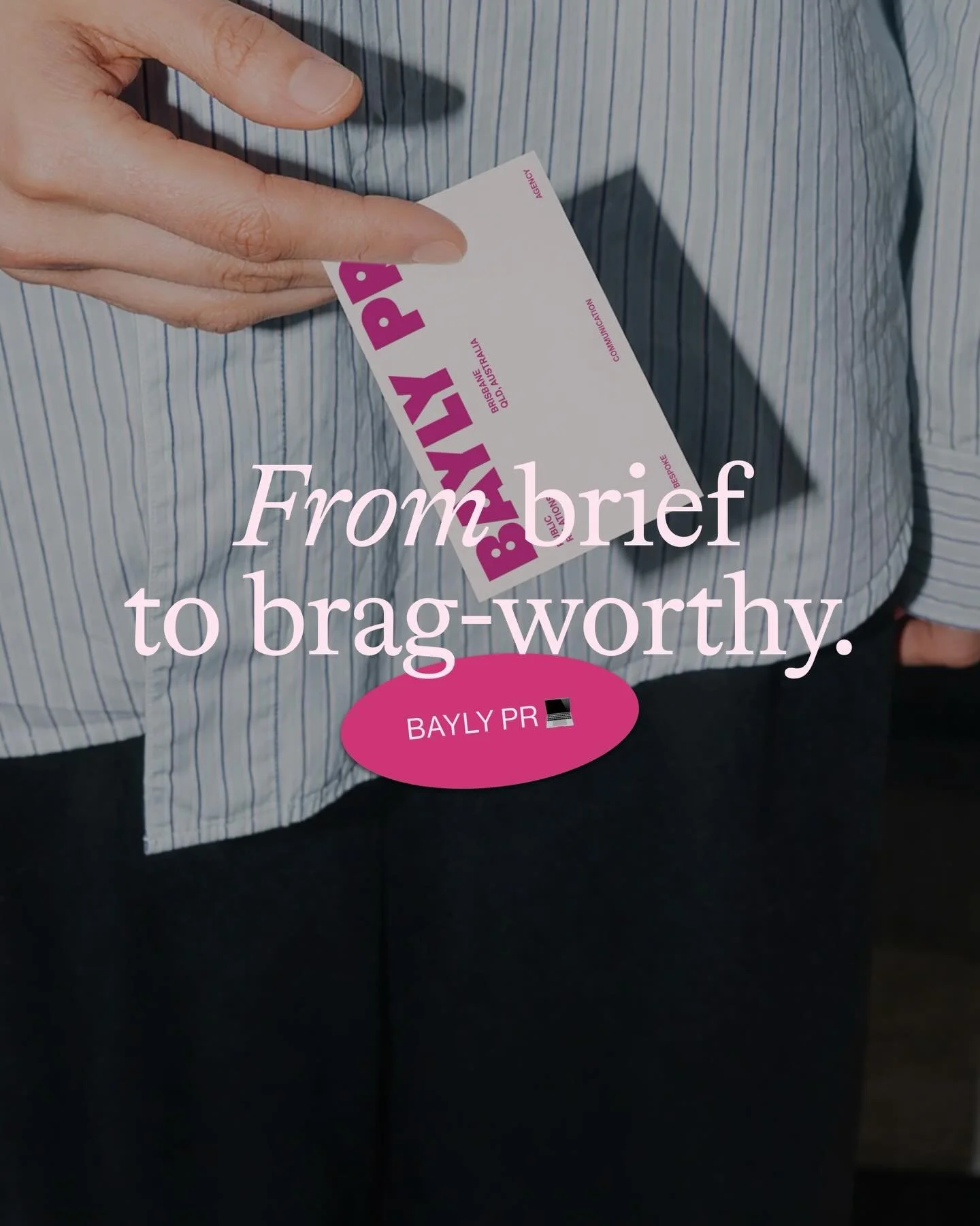 Another serving of Brief to Brag-Worthy, coming right up!

Lucinda from @baylypr came to me with a Pinterest board that was essentially controlled chaos. Hot pink. Bold editorial layouts. Funky lettering. The kind of brief where the personality is co
