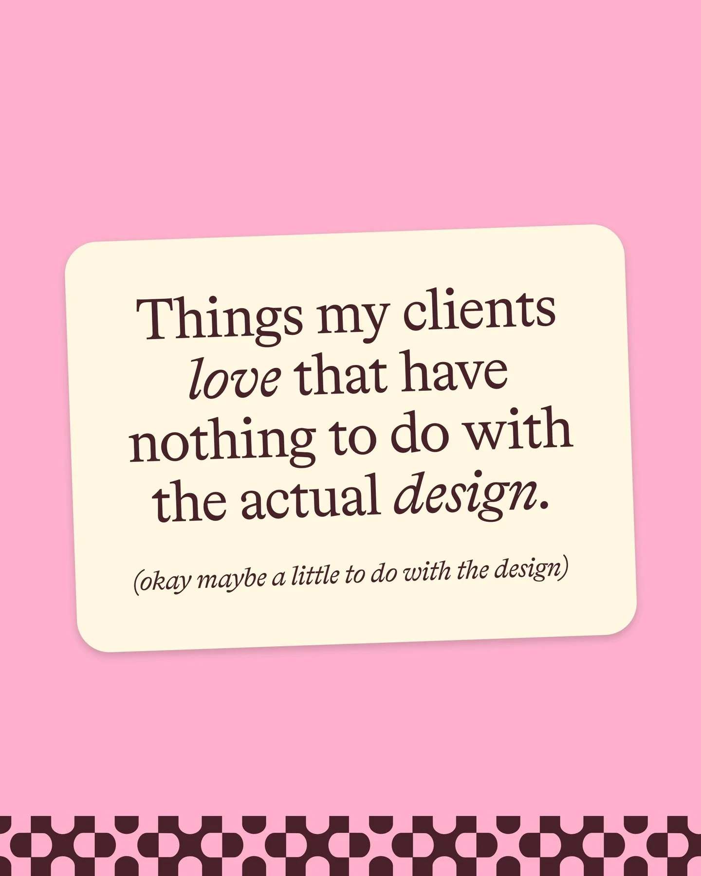 Okay so the design work is obviously the main event. But these are the things clients cannot stop talking about. And honestly? I am not complaining. 😌

Seamless onboarding, a strategy process that turns everything swirling in your head into somethin