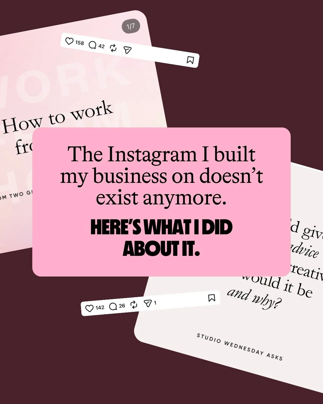 Okay, story time. And I'm going all in on this one. 

When I started Studio Wednesday in 2020 I worked incredibly hard. But I'll be honest, the early Instagram algorithm was doing things that made absolutely no sense and I was along for the ride. Enq