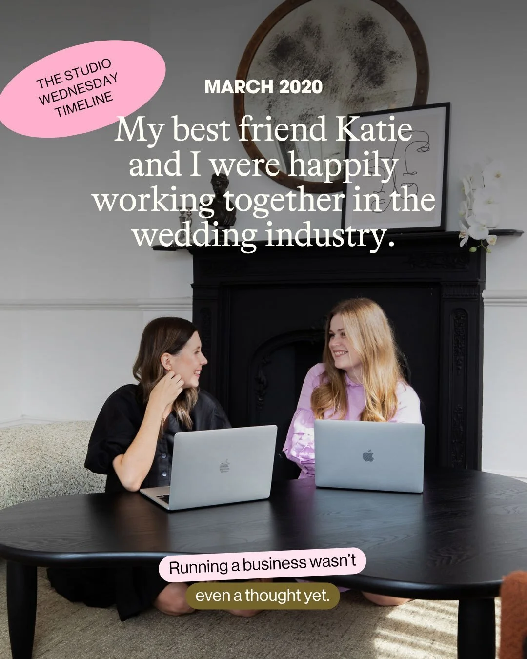 Putting this timeline together genuinely made me a little emotional 🥹

Studio Wednesday was never some big master plan.

It was two best friends who had their hours cut during COVID thinking, &ldquo;well&hellip; why don&rsquo;t we freelance together
