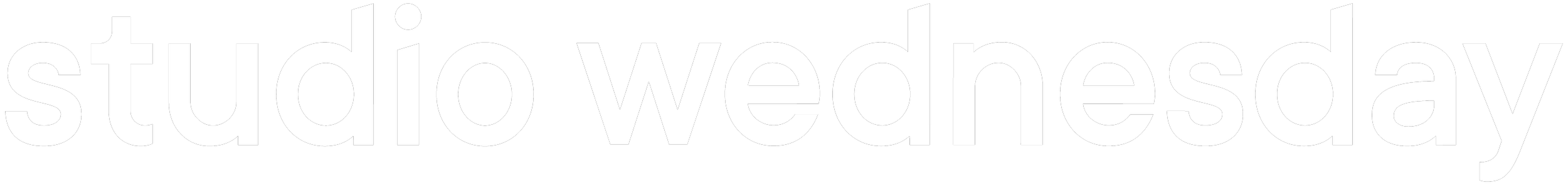 Stylized text spelling 'studio wednesday' in black and white.