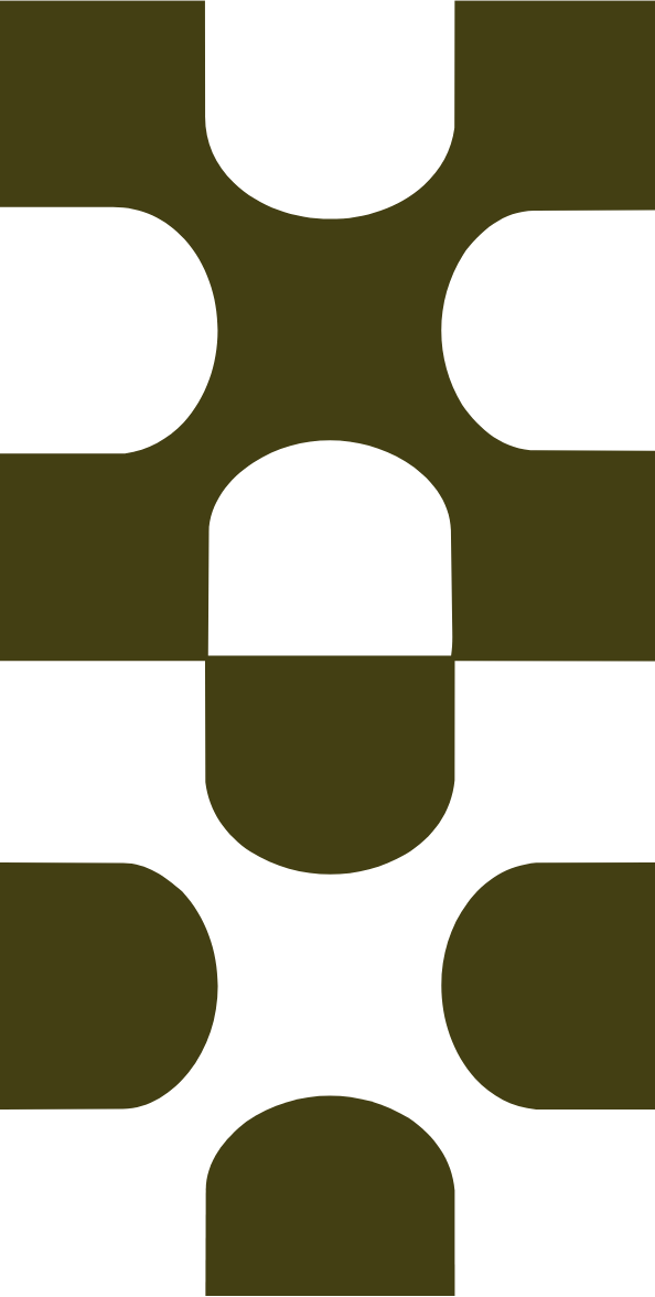 Abstract geometric pattern with black and dark green shapes forming a symmetrical design.