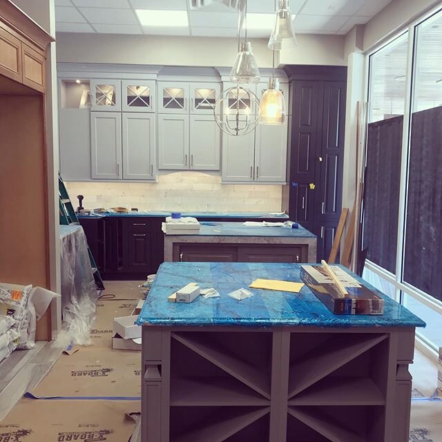 Gillian Contracting also does commercial work... kitchen showroom mill work package almost finished! #kitchencabinets #GCLLC