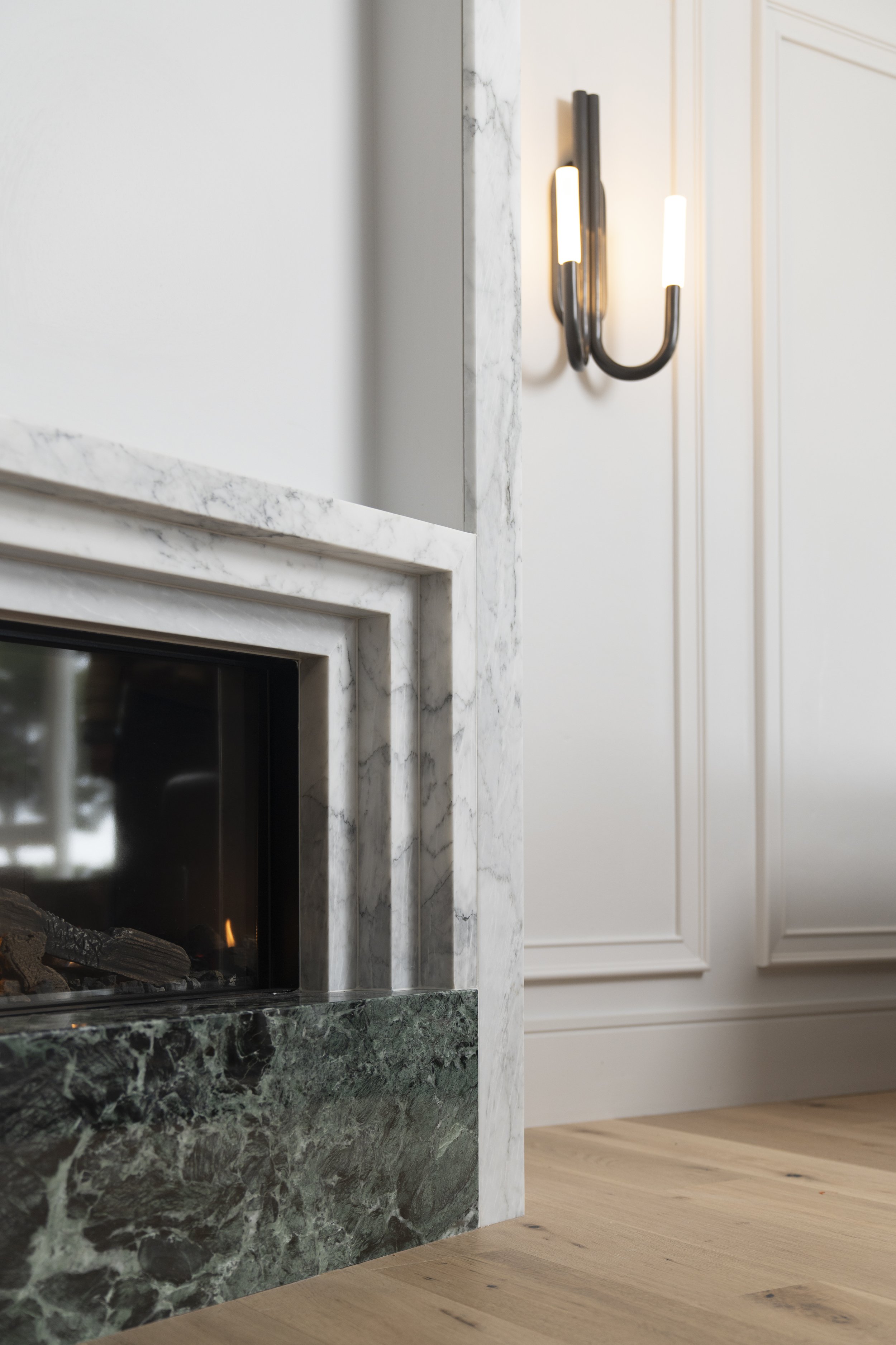 close up of fireplace