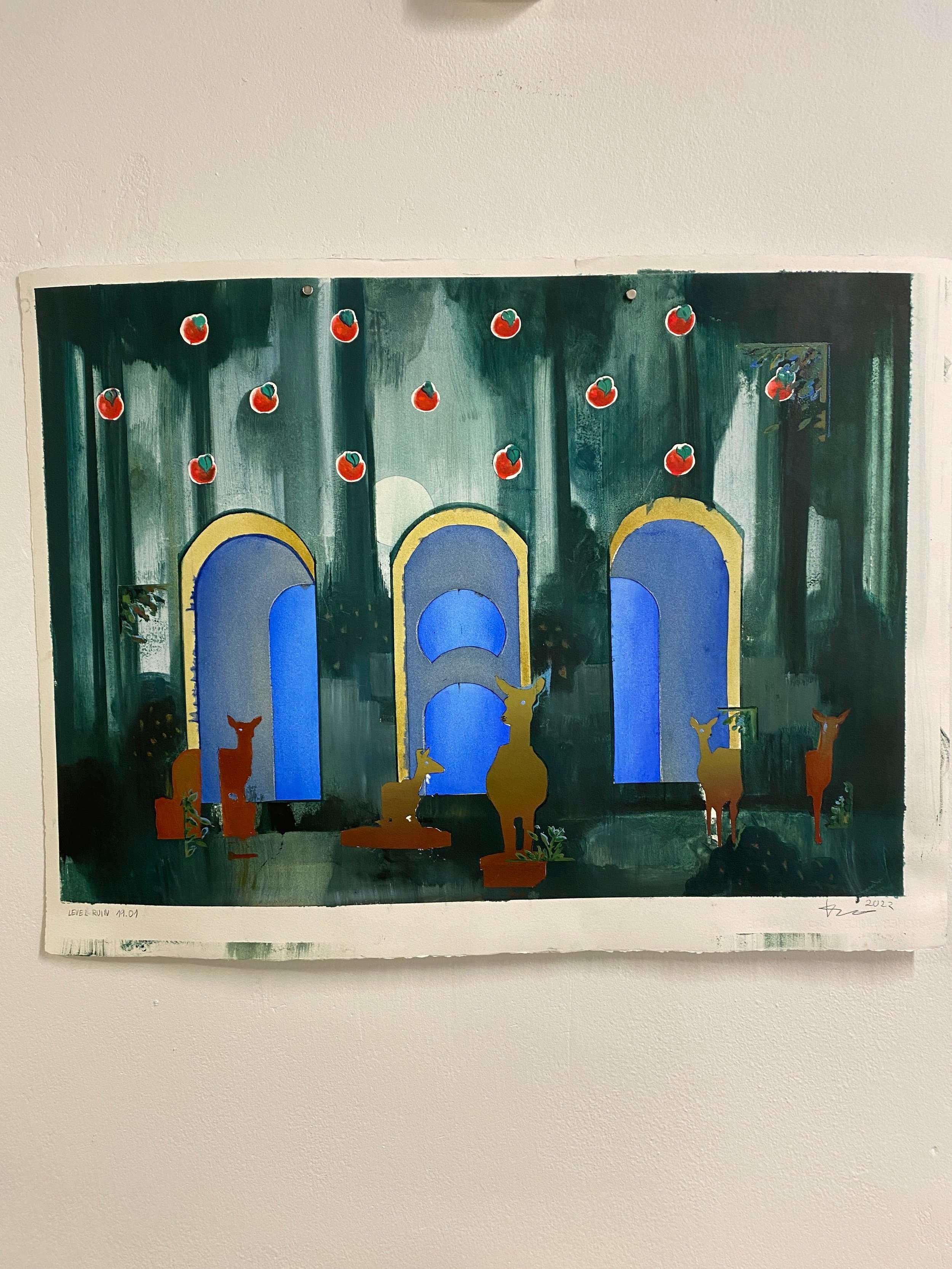 Level Ruin 19.01. olej na papíře Arches 76 x 56 cm  2022