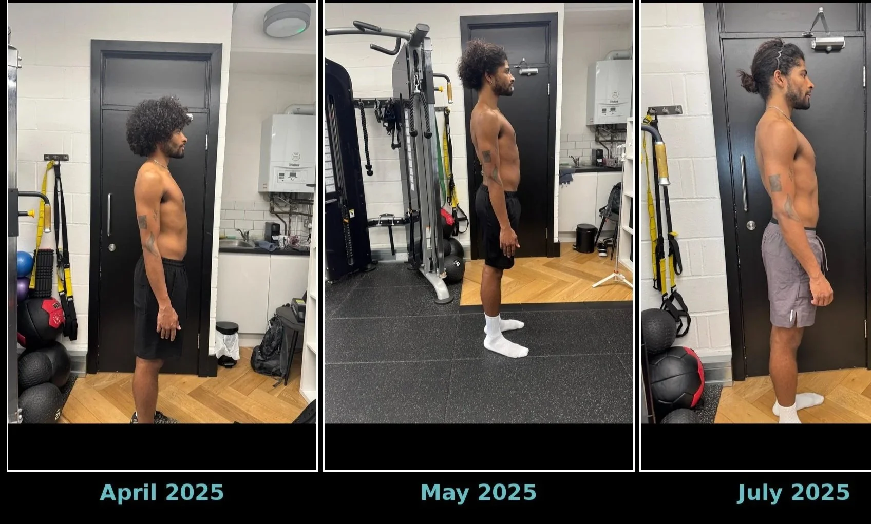 Solomon posture correction before and after — private personal training Islington