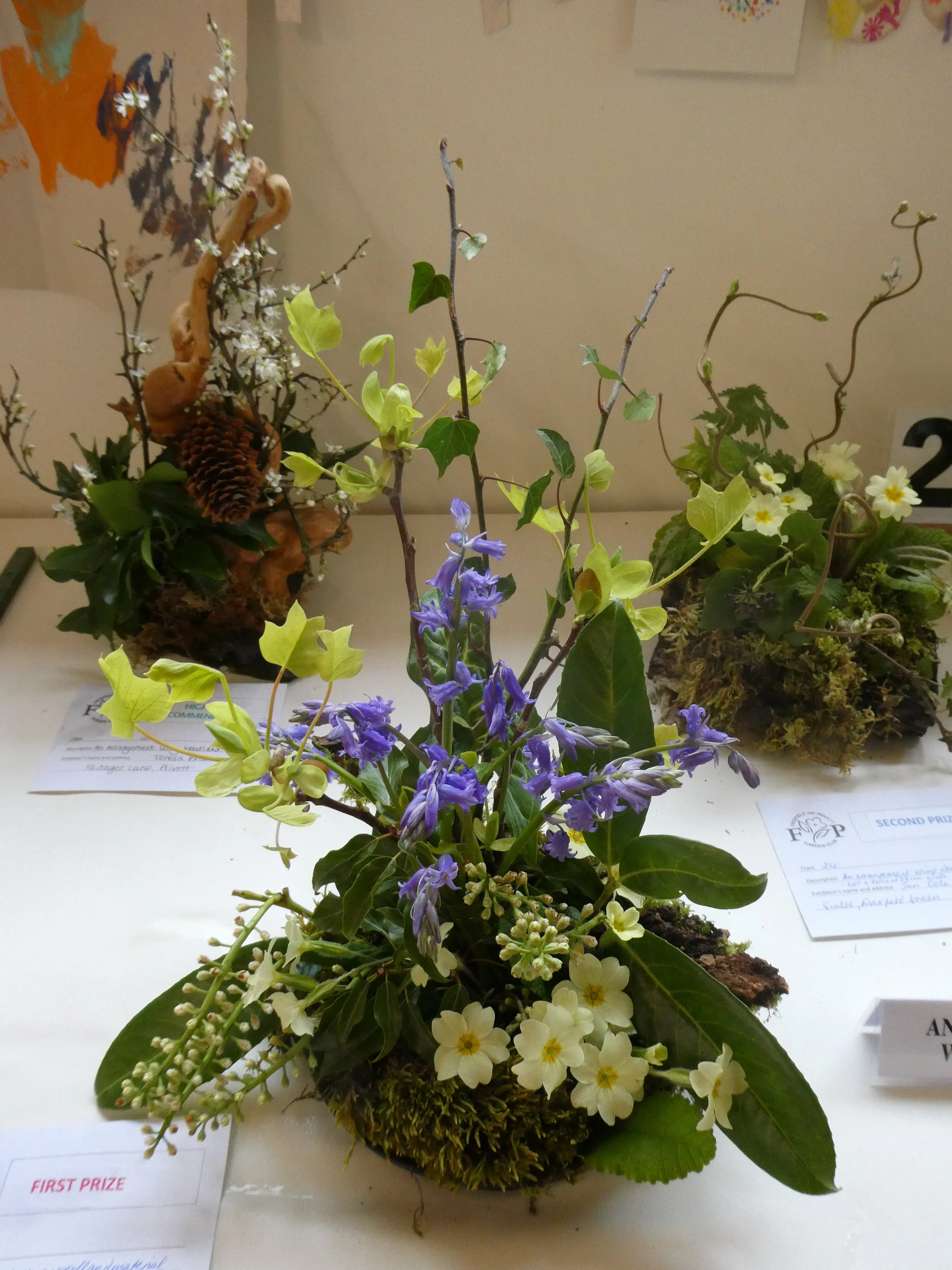 Woodland flower arrangements