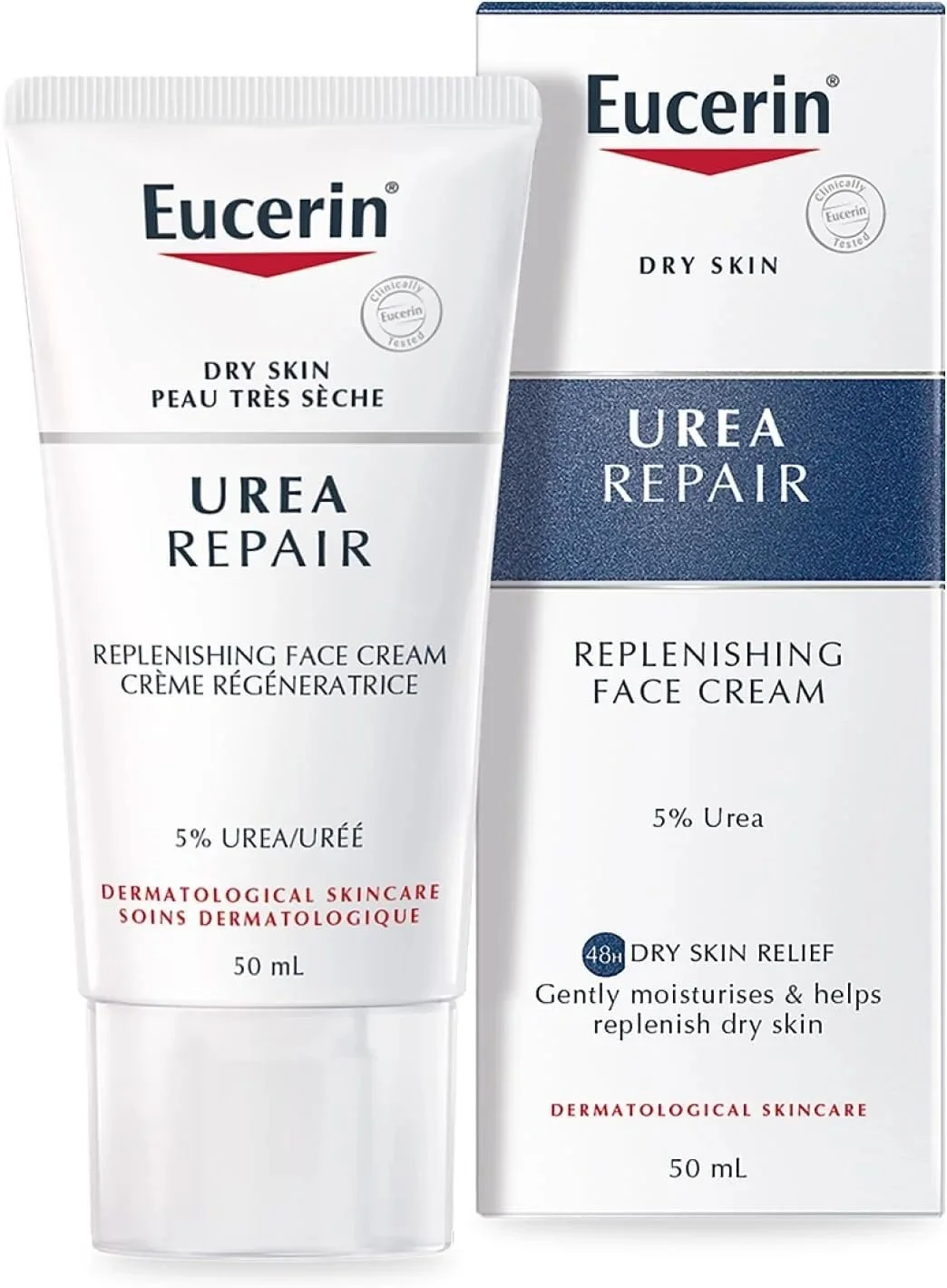 Eucerin UreaRepair Plus 5% urea face cream facial psoriasis scale keratolytic humectant