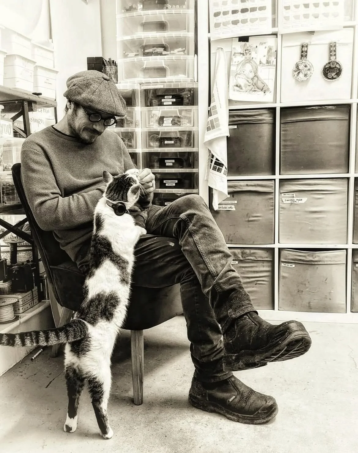 Meet Rocco 🐾

He doesn&rsquo;t live here, but he kind of does. He has a loving home close by.

But our studio @InsoleCourt has become his second home.
Most days, he wanders in. Finds a cushion. A chair. A warm patch of sunlight.

And just&nbsp;&lsqu