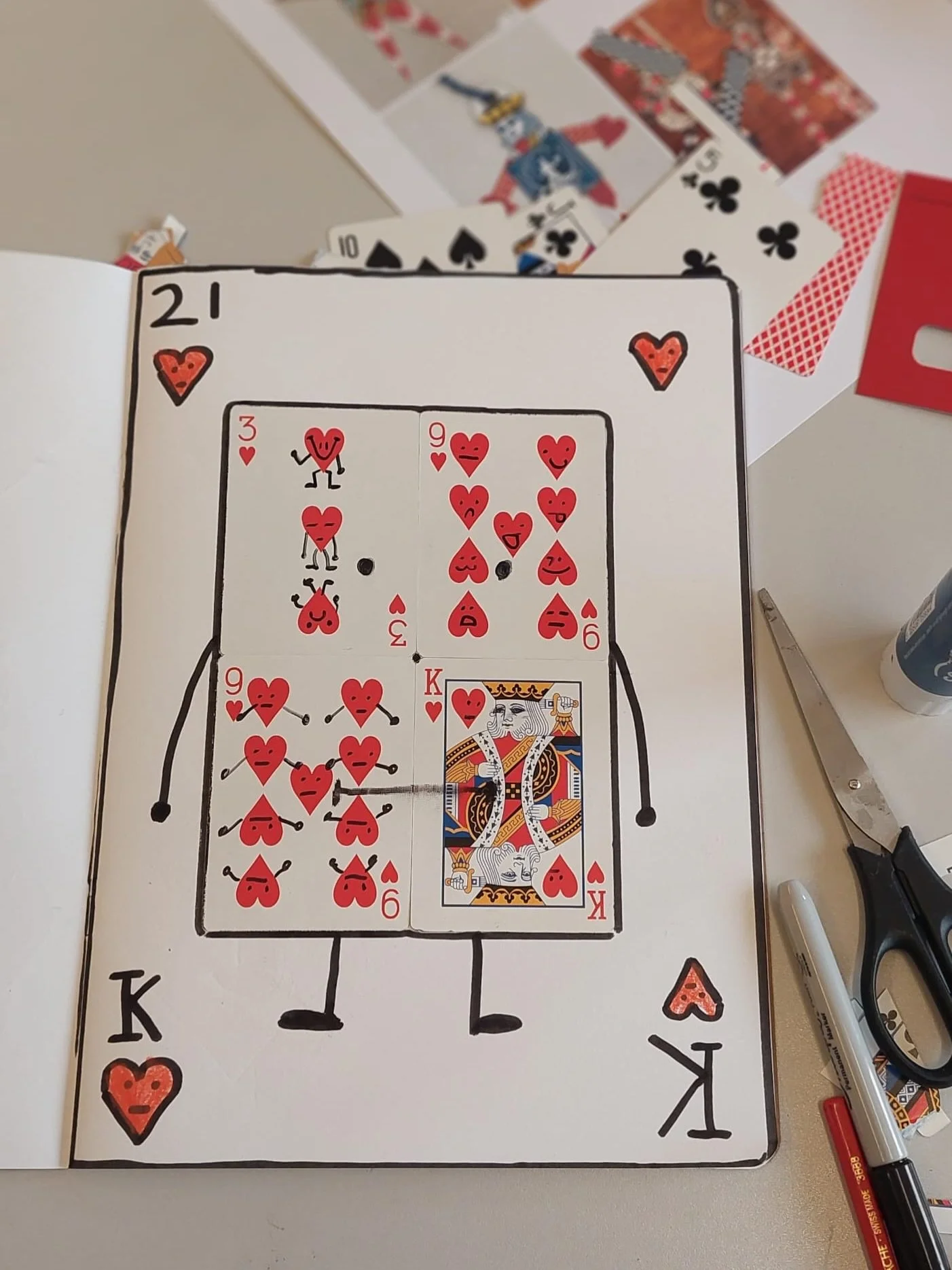 Yesterday in Saturday Art Club, we carried on with our little thread of love for Valentine&rsquo;s Day ❤️

Using something as simple as a pack of playing cards&hellip; the young artists created their own masterpieces.
Looking at pattern.
Symbol.
Stor