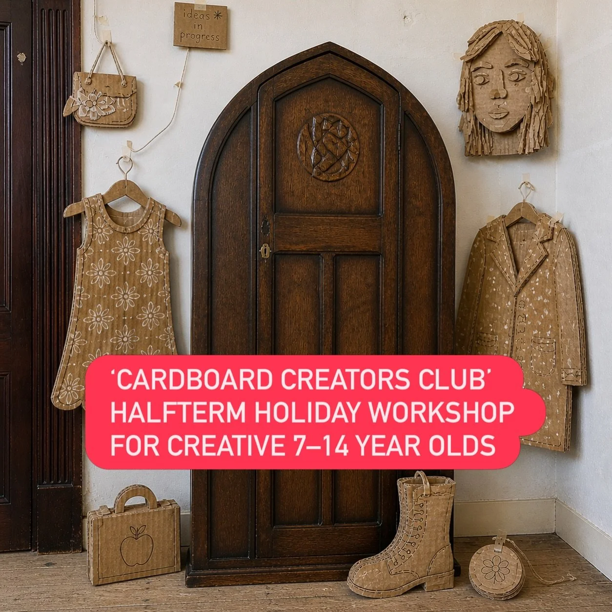 Half Term Cardboard Creators Club 📦✂️
A Summer Exhibition special for imaginative 7&ndash;14 year olds.

This half term, our Holiday Workshop Creators will help transform the turret room @InsoleCourt into a giant immersive cardboard installation, bu