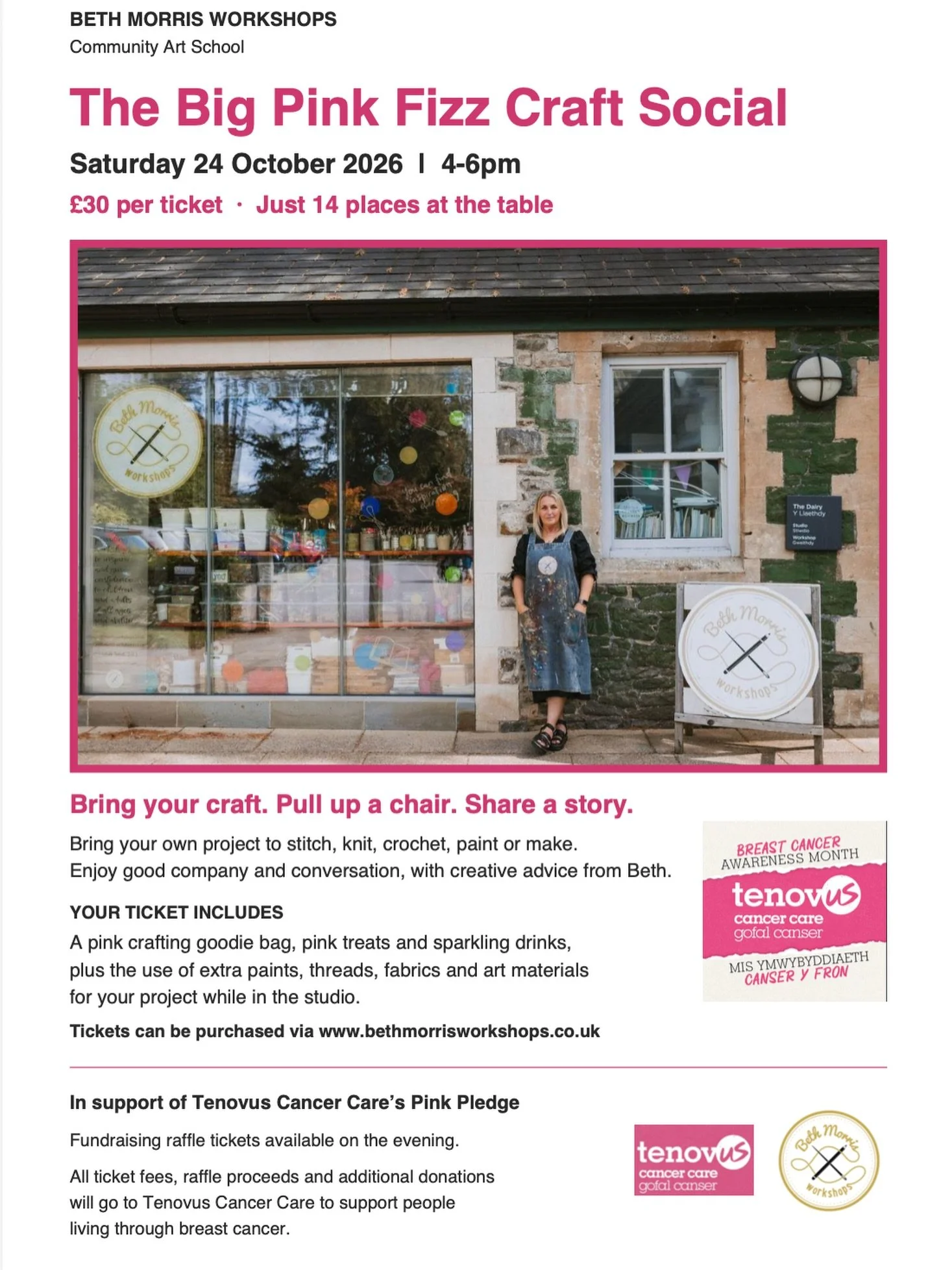 TICKETS ARE NOW LIVE! 

Come and pull up a chair at our Big Pink Fizz Craft Social.

Bring something to make.
Chat. Create. Connect.

I&rsquo;m so looking forward to spending time around the table together. Because sometimes the conversations that ha