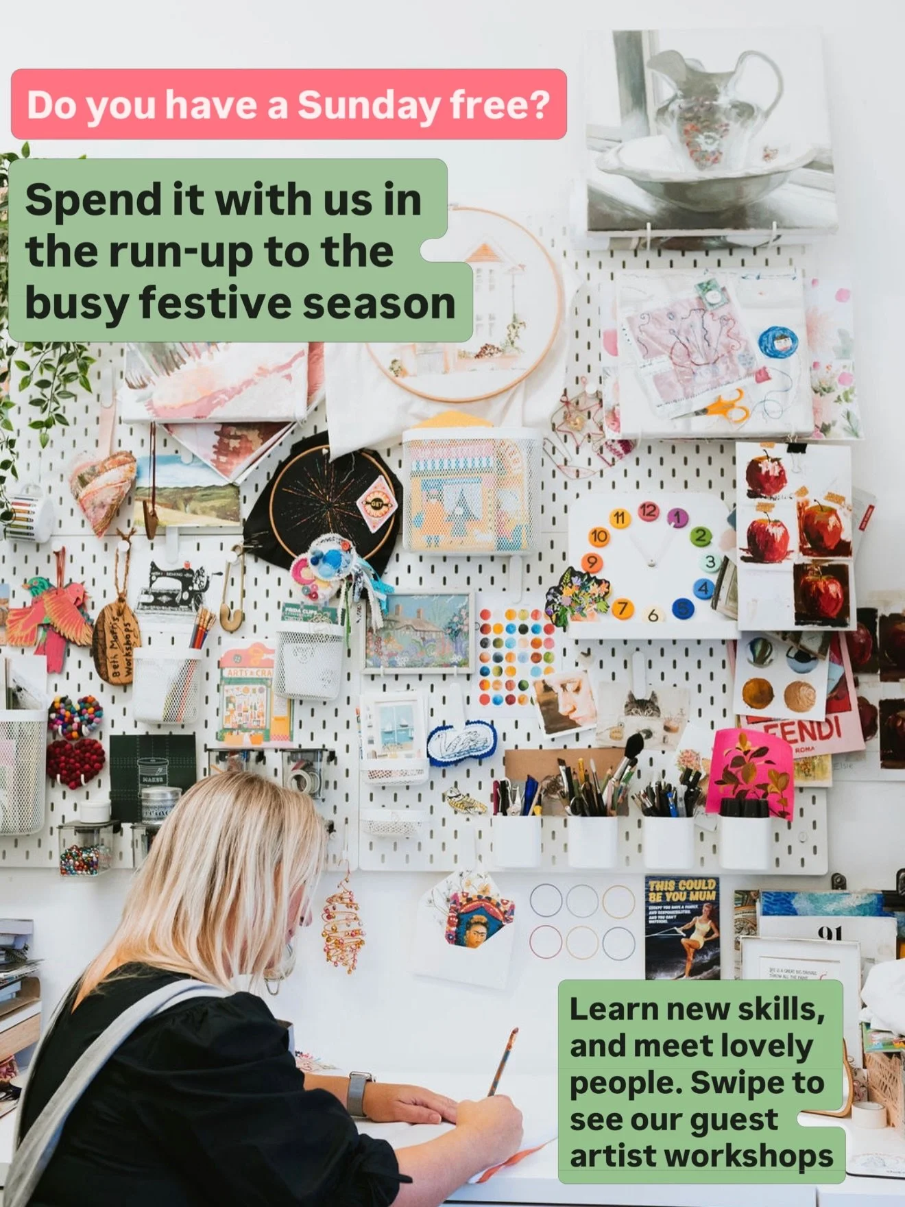 Have you got a free Sunday in the run-up to Christmas? 

Before the festive season gets really busy, why not keep a Sunday for yourself?

We&rsquo;ve got four gorgeous creative Sundays coming up at the studio throughout October and November. Choose f