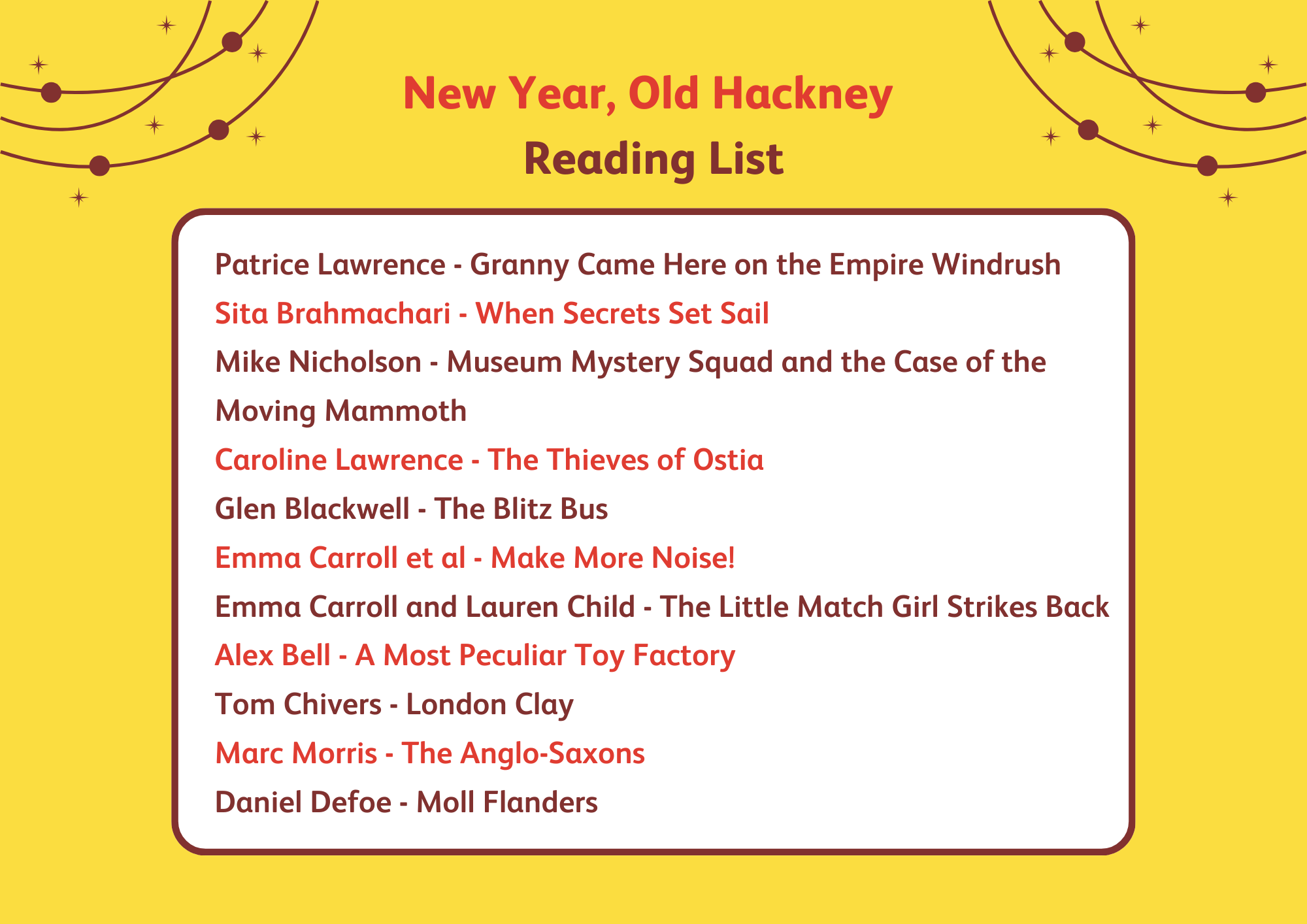 New Year, Old Hackney Reading List