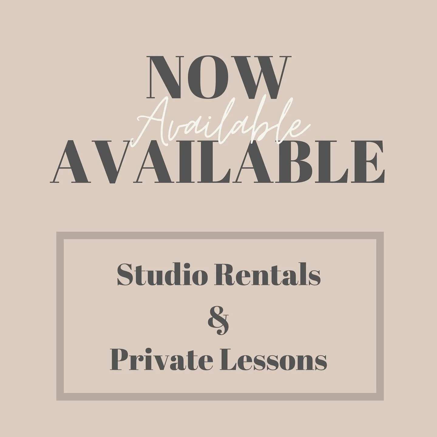 To our beloved students &amp; community, 
We are excited to announce that we are now opening up our space for STUDIO RENTALS &amp; PRIVATE LESSONS!  Please feel free to DM or email us for any inquiries. 
We are excited to start dancing again with you
