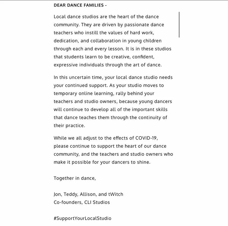 Thank you CLI Studios for starting this #supportyourlocalstudio movement!!⁣
⁣
This is a really hard time for us, especially in a time when the end date seems so uncertain. But watching these videos, we're reminded that it is important that we keep pu