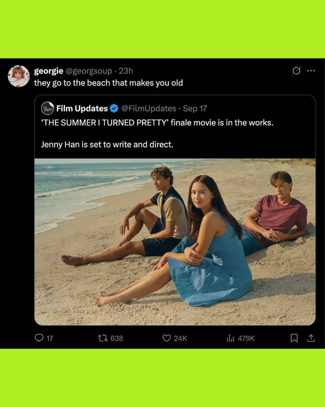 Meme round-up (THE SUMMER I TURNED PRETTY: THE MOVIE edition) 🤠