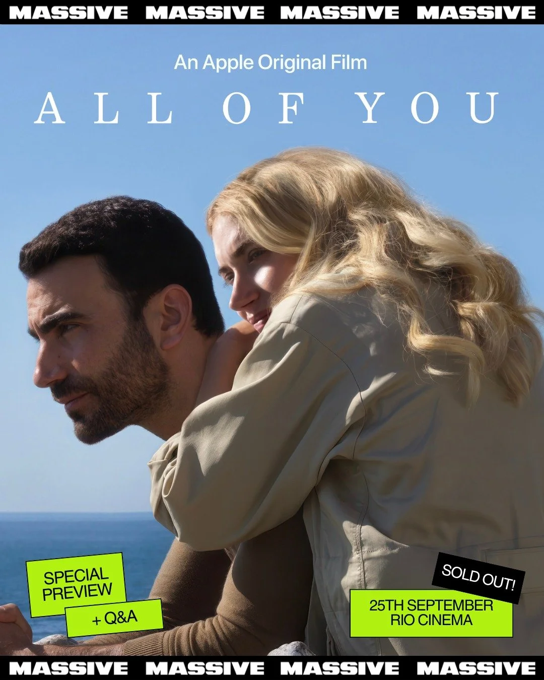 Tonight is the night!

Well done to those who managed to get their hands on a ticket to our sold out preview of new romantic drama ALL OF YOU at Rio this evening, followed by a Q&amp;A with stars Brett Goldstein and Imogen Poots and director William 