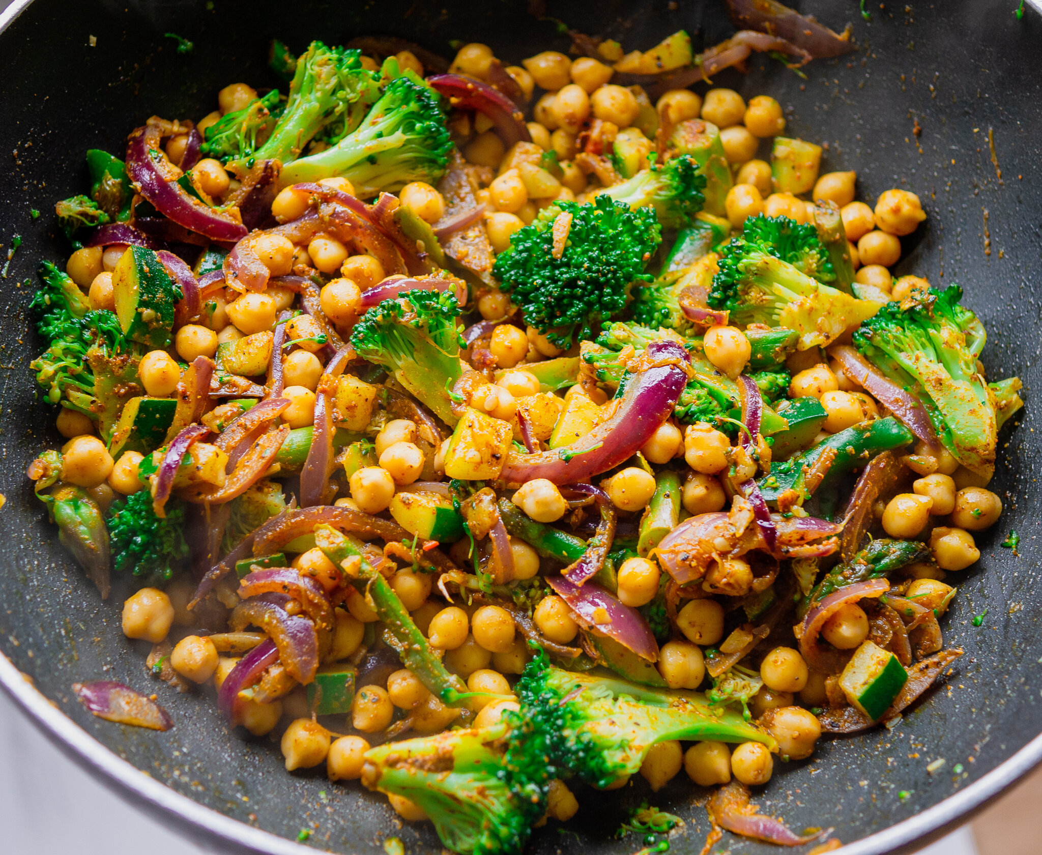  Spiced chickpeas for salad by Kam Sokhi mind body &amp; eatingcoach 