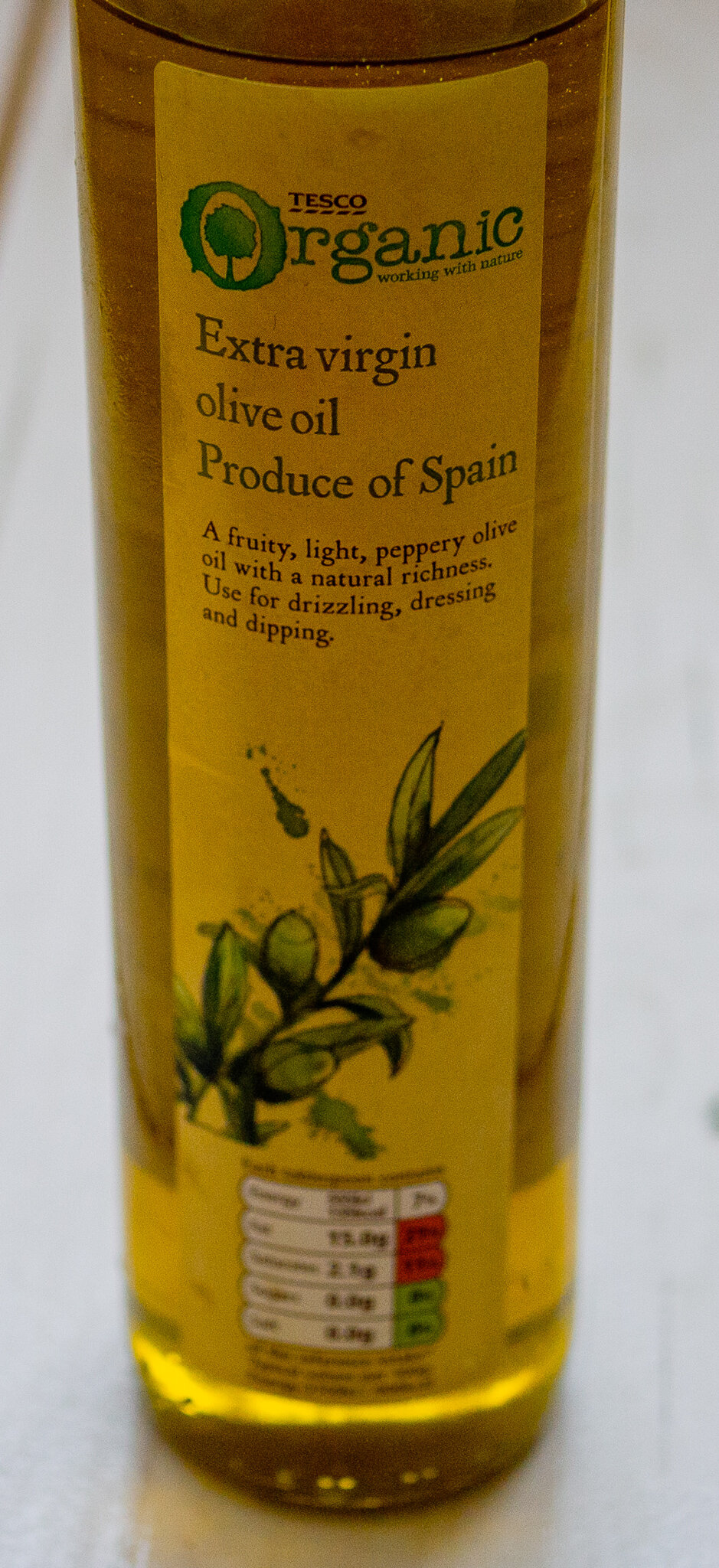 Organic olive oil from tescos