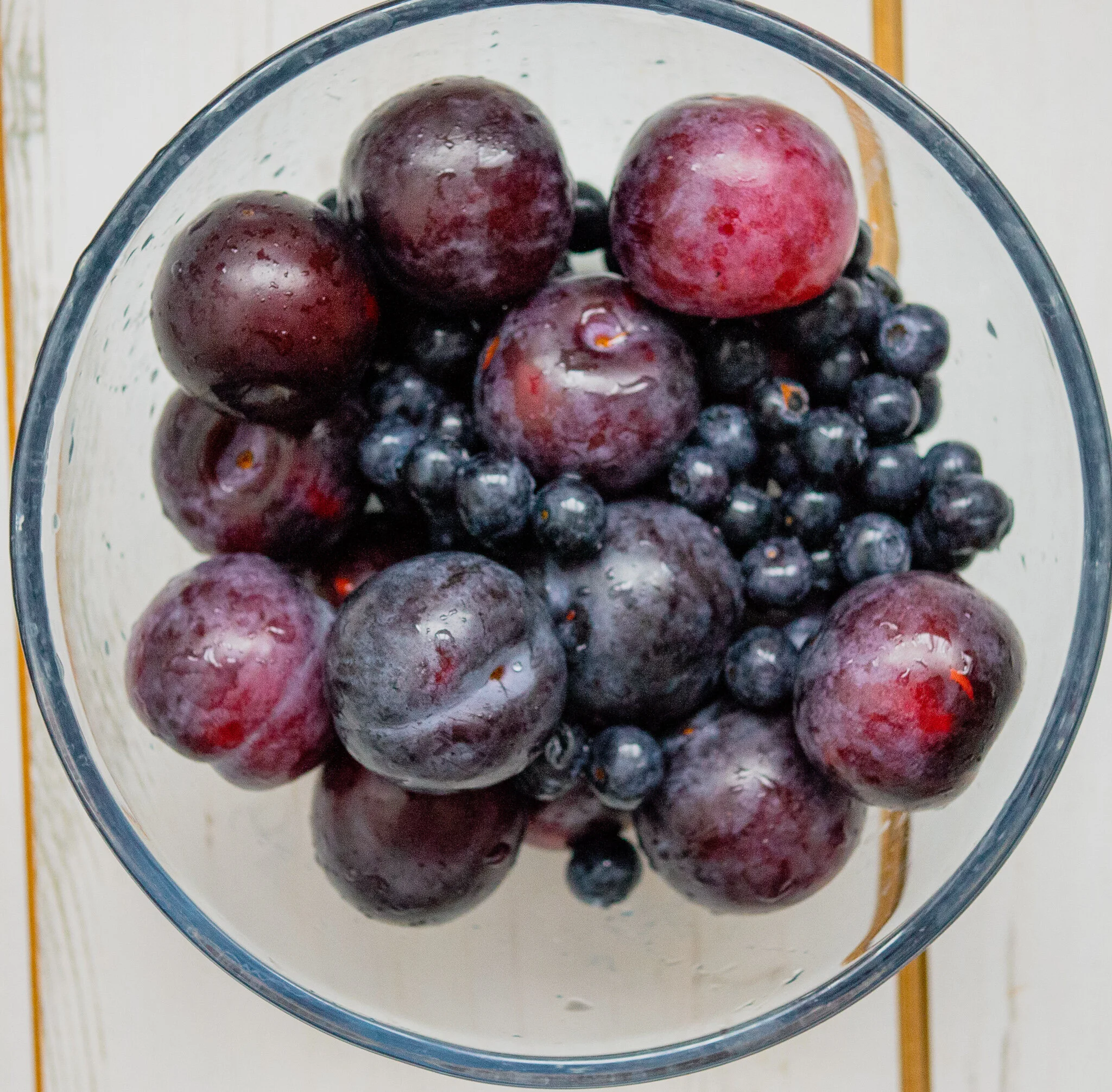 Plum chia jam with figs, orange and blueberries fruity, spicy, tangy