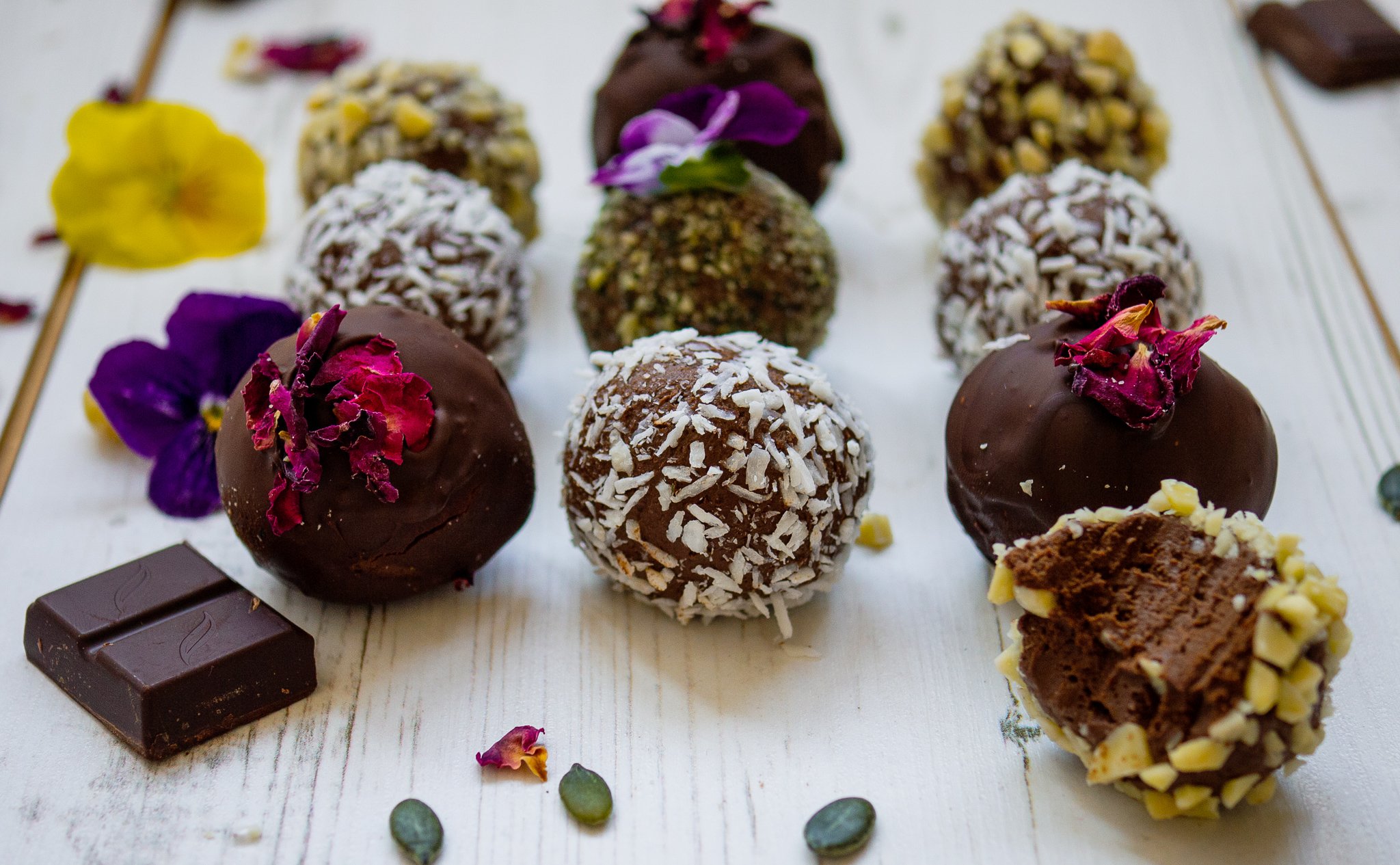 vegan chocolate truffles recipes uk by Kam Sokhi allergy chef 