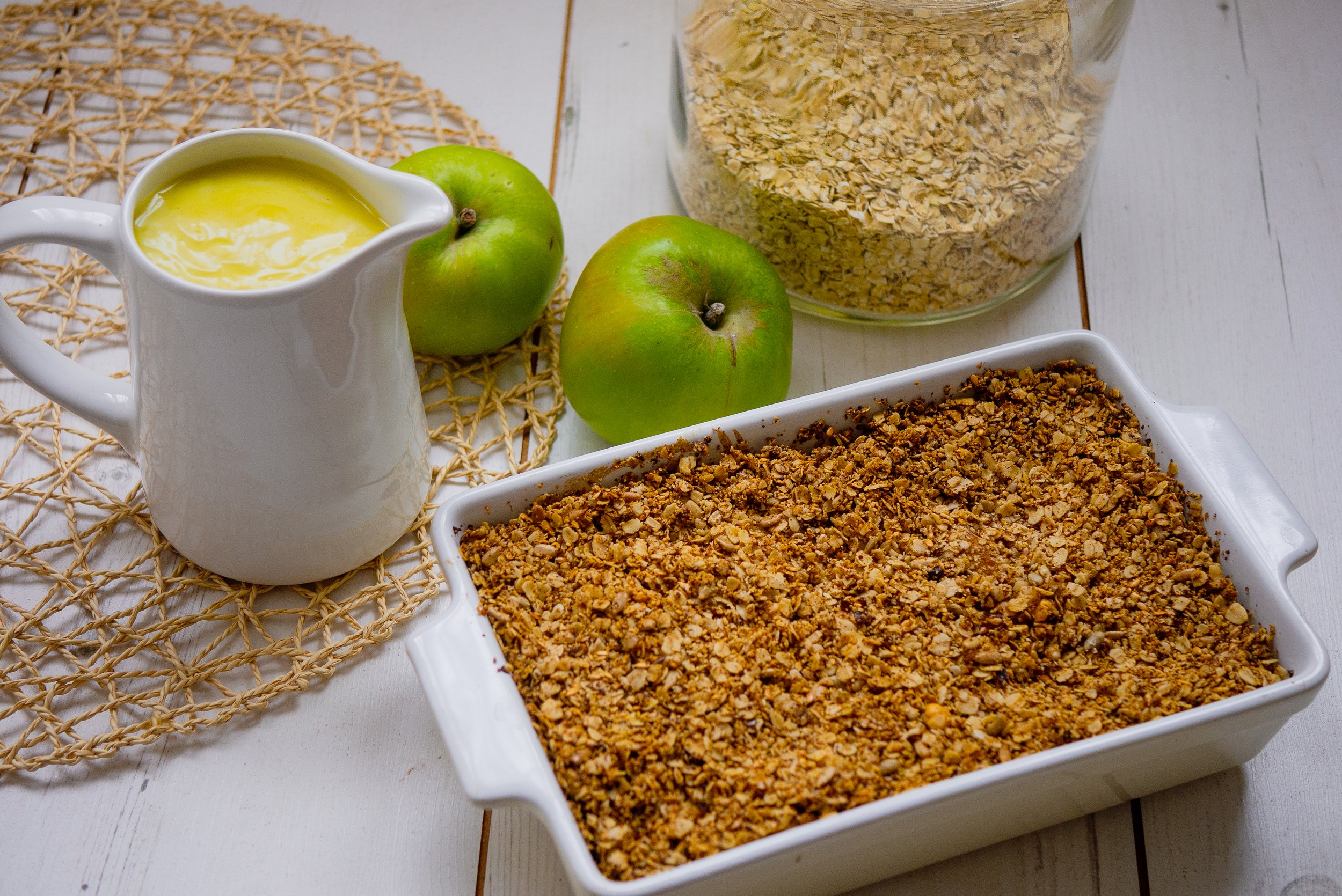 apple crumble topping by kam sokhi allergy chef 