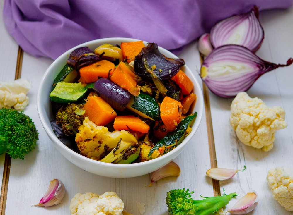 Roasted vegetables by kam sokhi allergy chef 