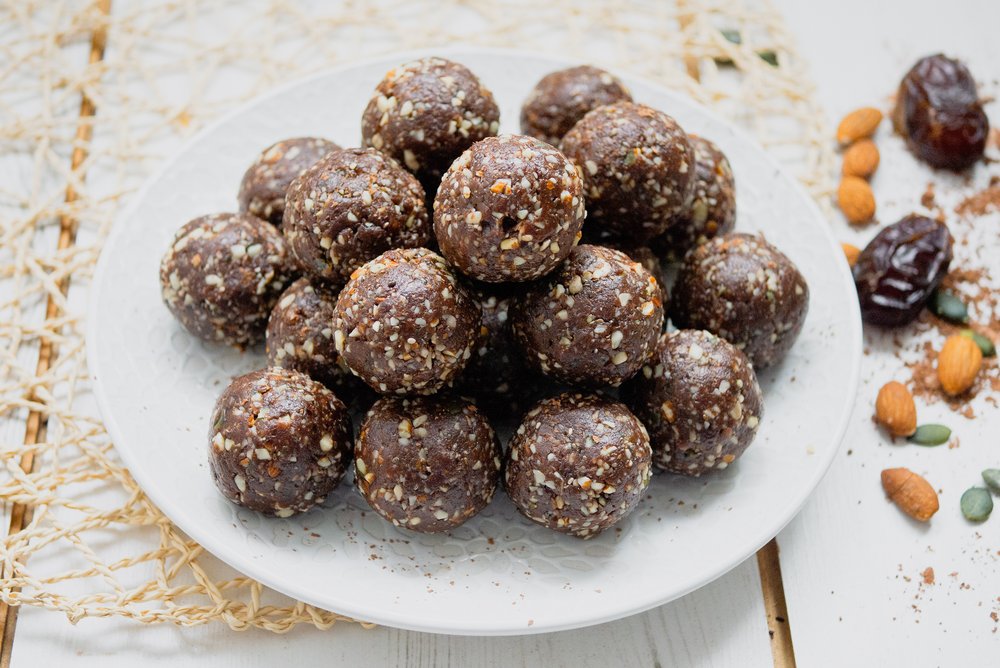 Cacao and Chia bliss balls