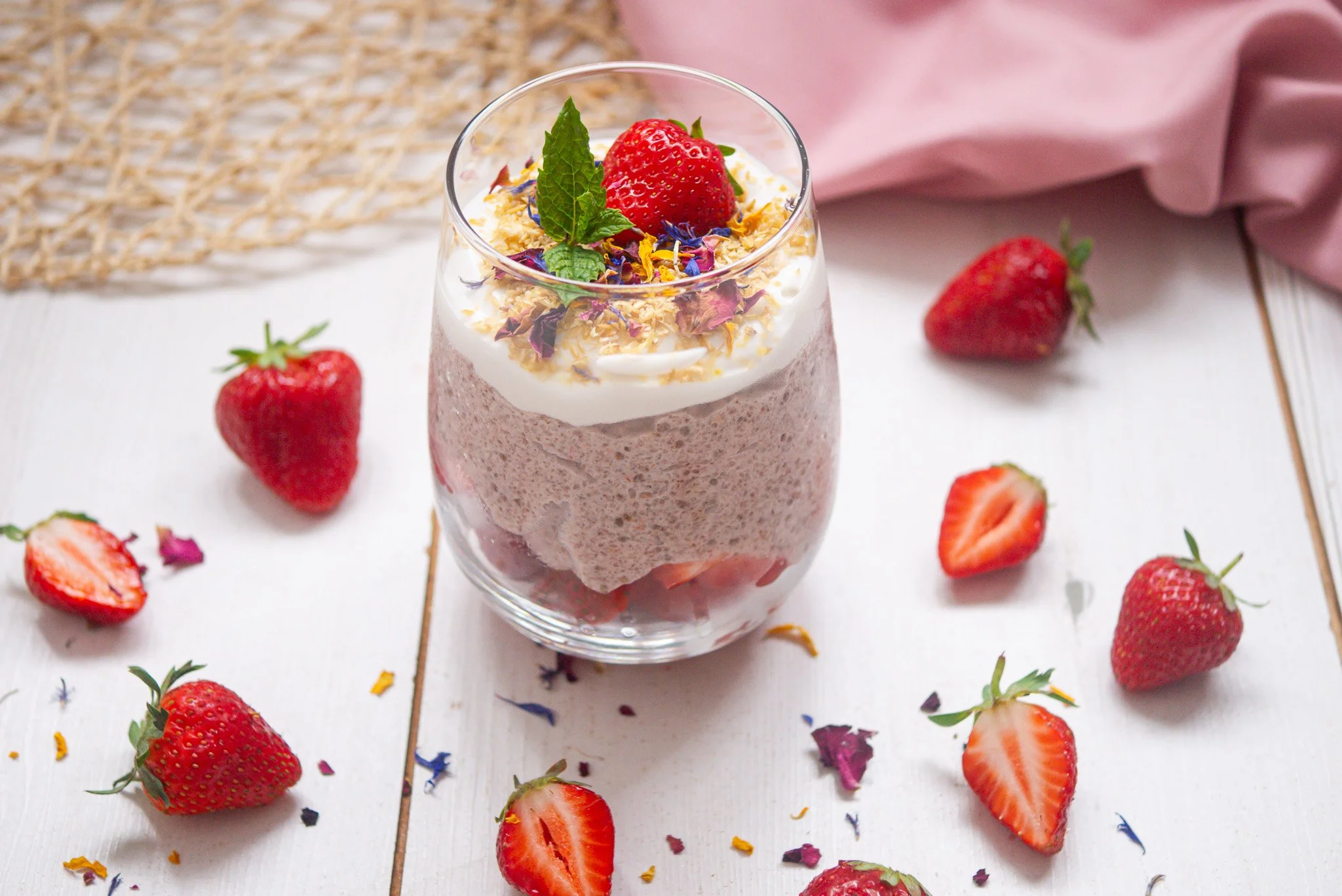 High Fibre Strawberry Chia Pudding Recipe