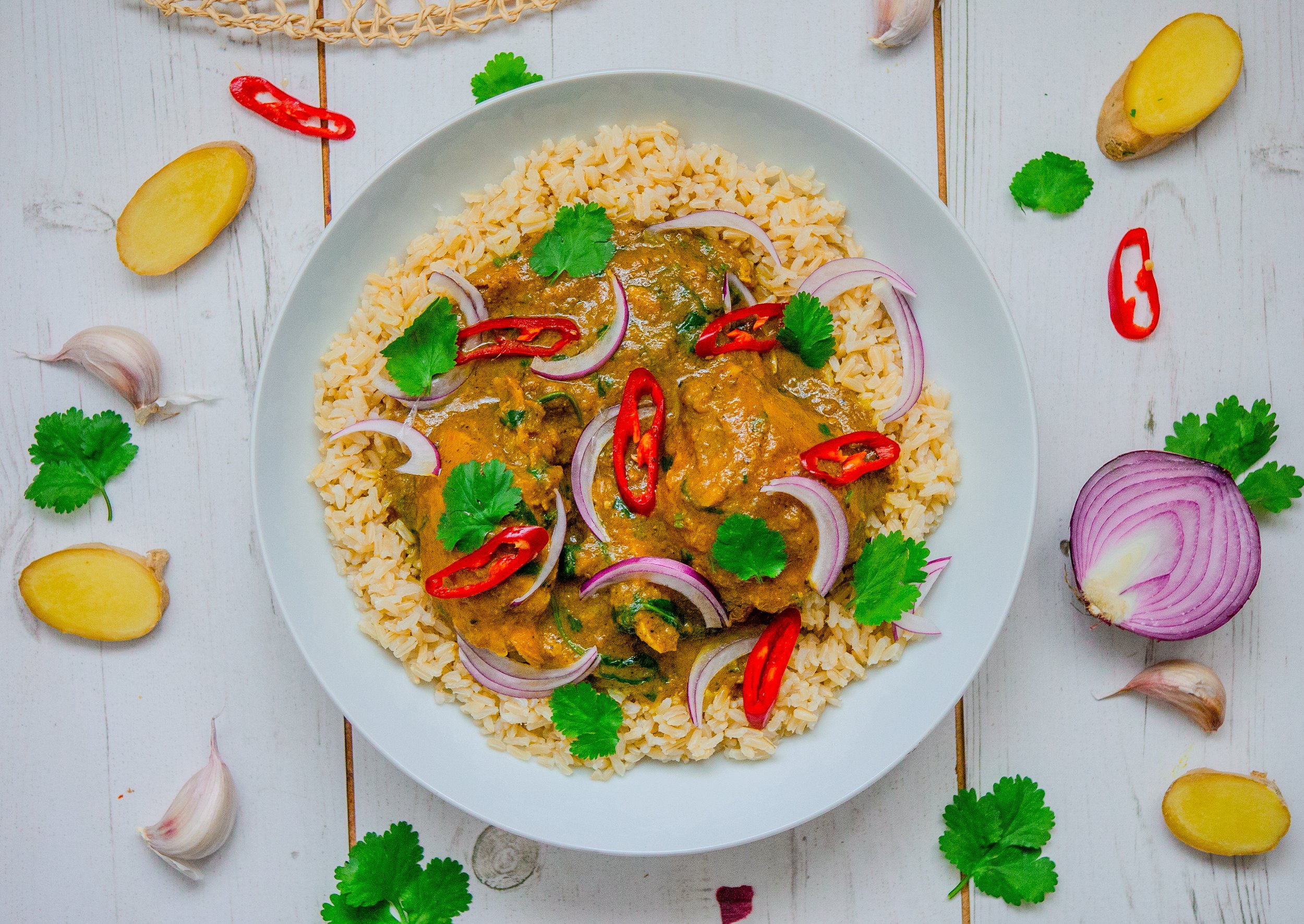 Tomato free chicken curry