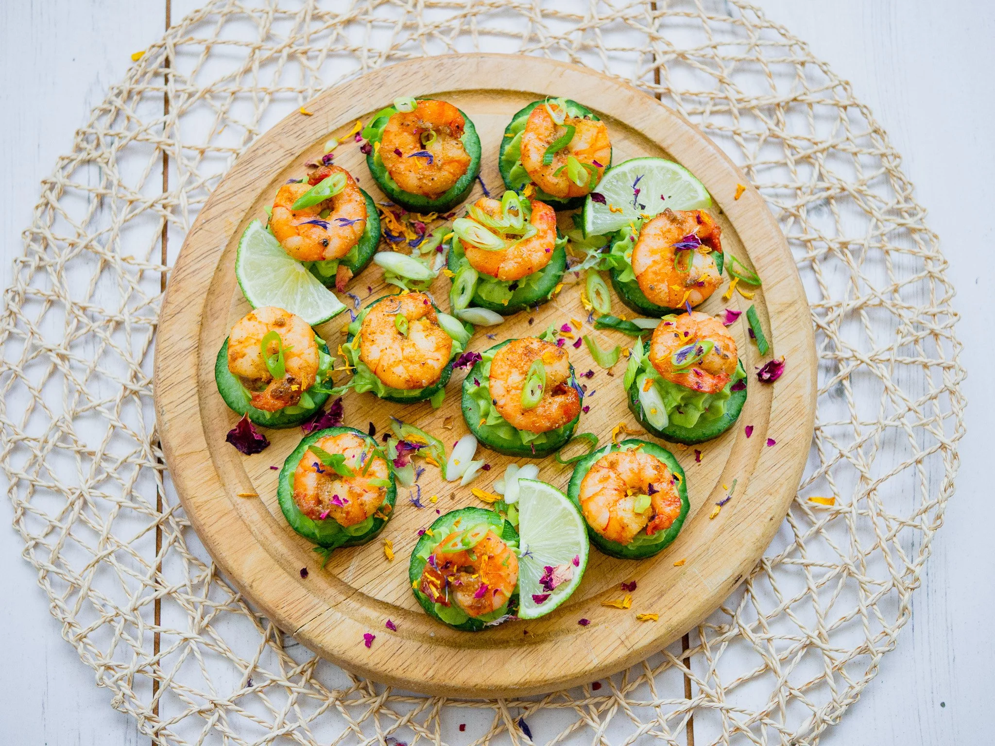 Fajita Tiger Prawn and Avocado Canapes (Gluten-Free, Dairy-Free)