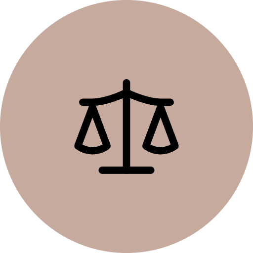 Icon of a balance scale symbolizing justice or fairness.