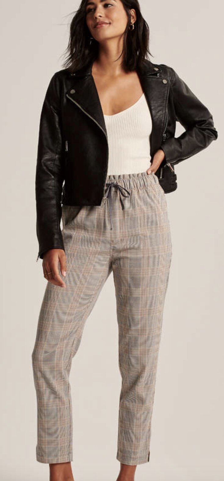 Abercrombie Pull on Plaid Pant